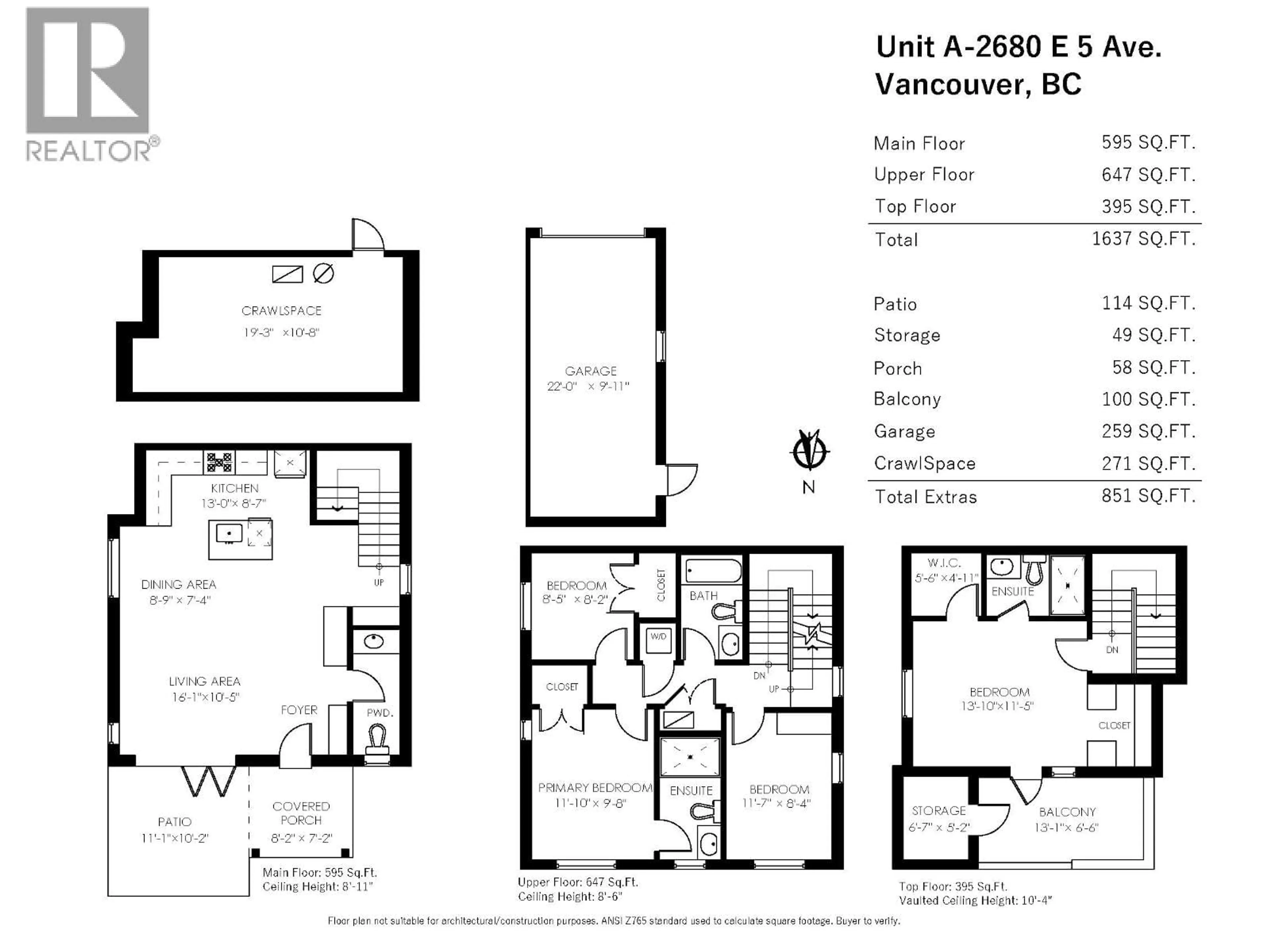 Floor plan for 1 - 2680 5TH AVENUE, Vancouver British Columbia V5M1M9