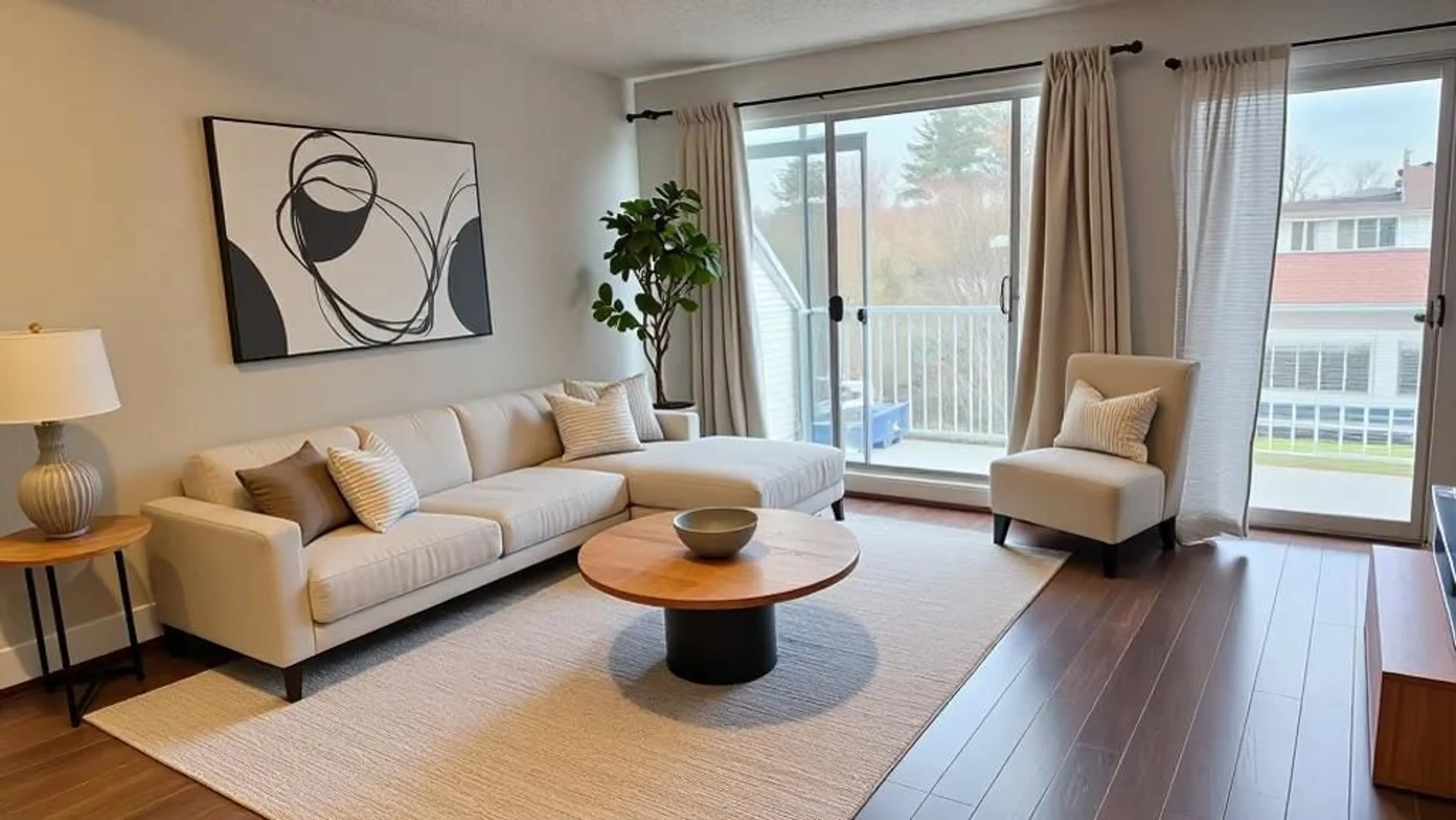 Living room with furniture, wood/laminate floor for 73 - 17712 60, Surrey British Columbia V3S1V2