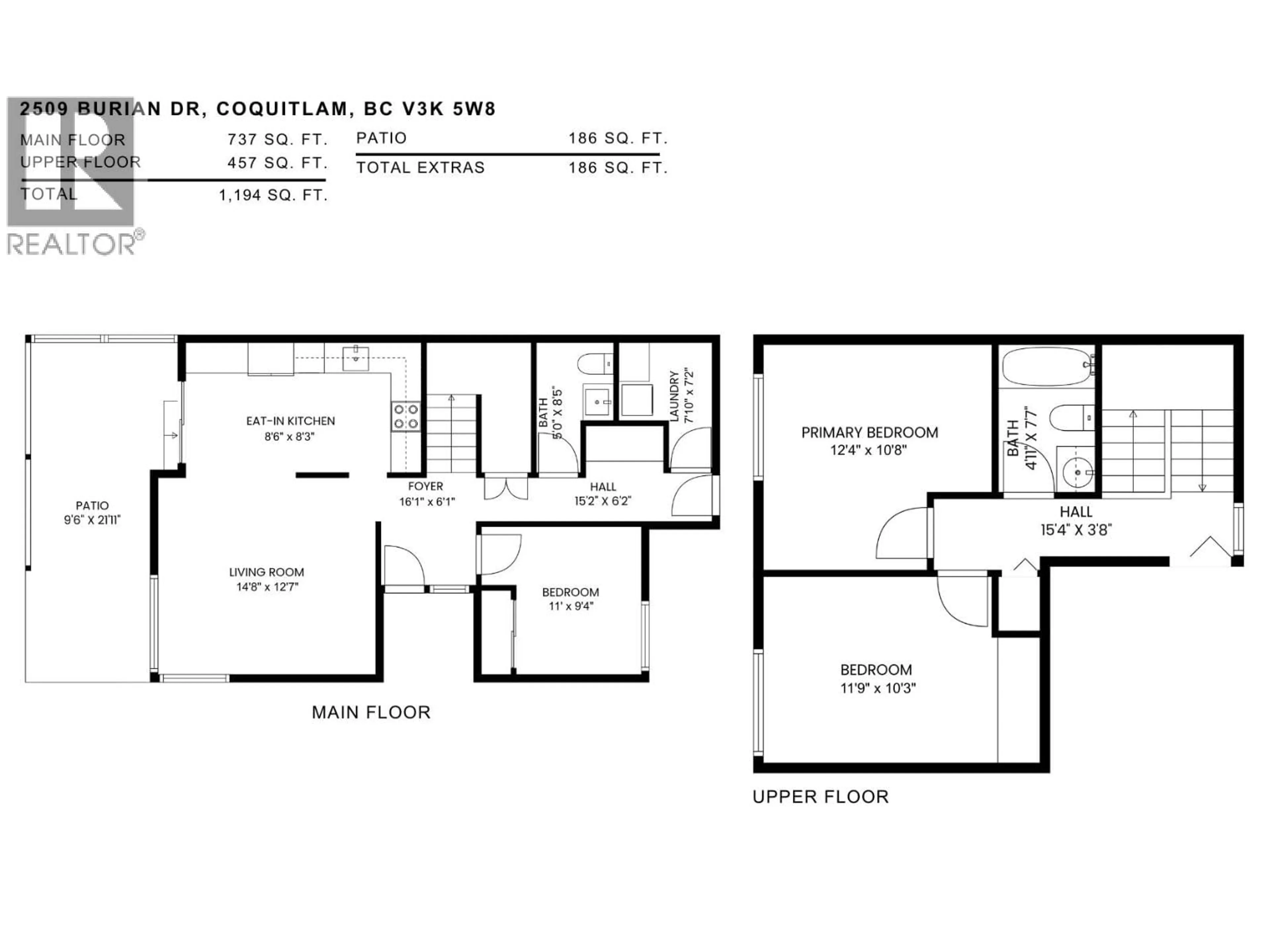 Floor plan for 2509 BURIAN DRIVE, Coquitlam British Columbia V3K5W8