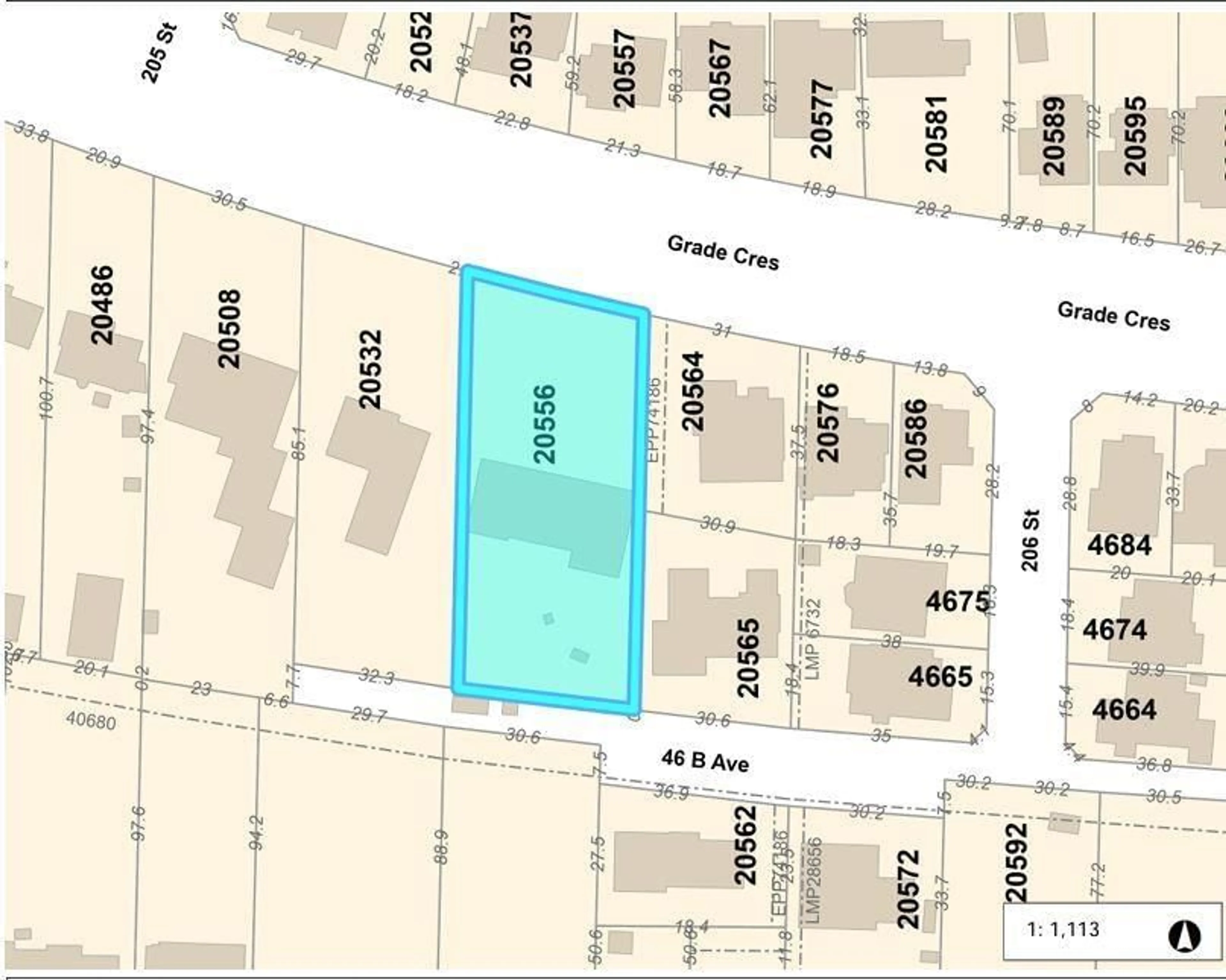 Picture of a map for 20556 GRADE, Langley British Columbia V3A4J9