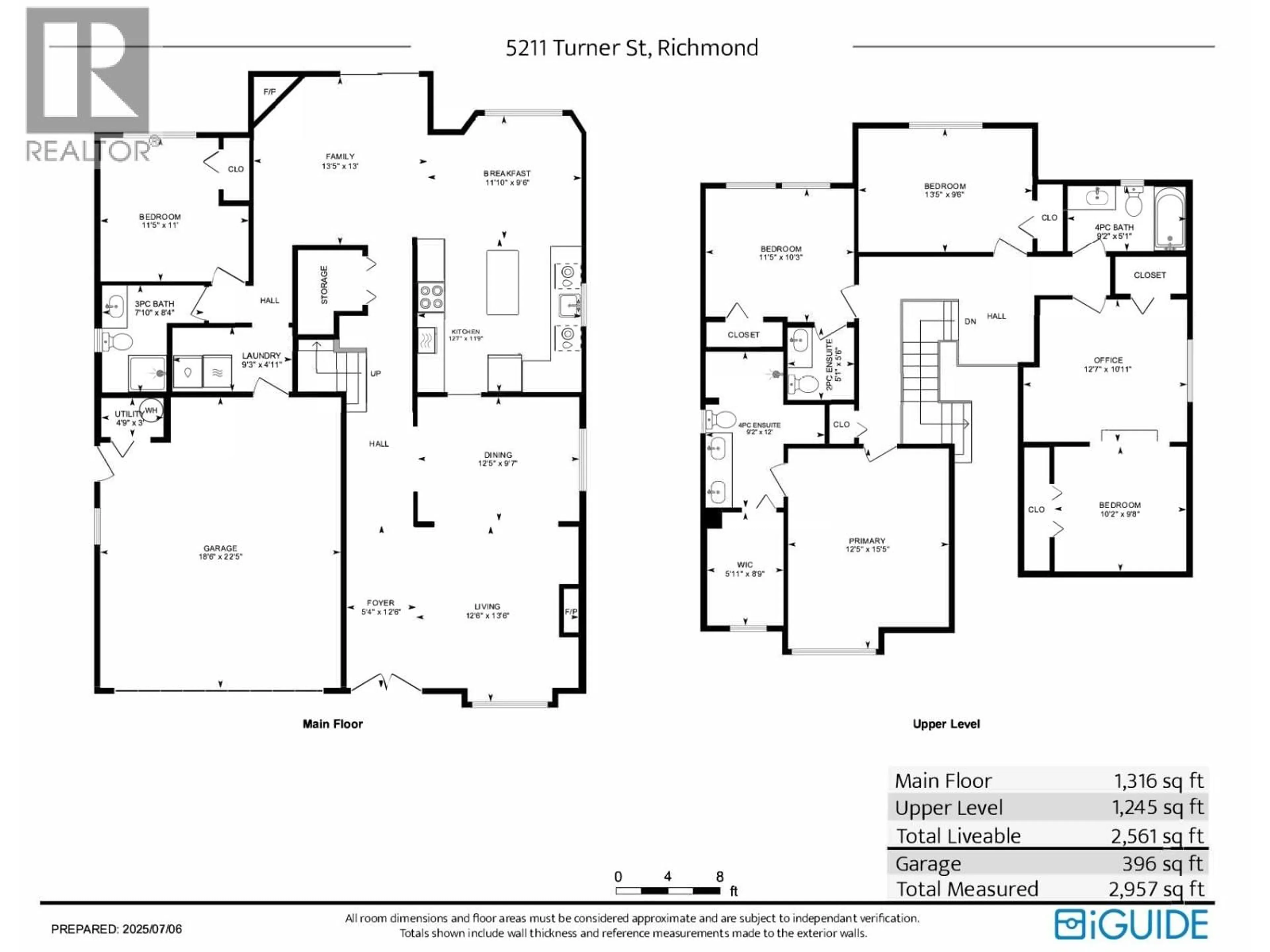 Floor plan for 5211 TURNER STREET, Richmond British Columbia V6V2P8