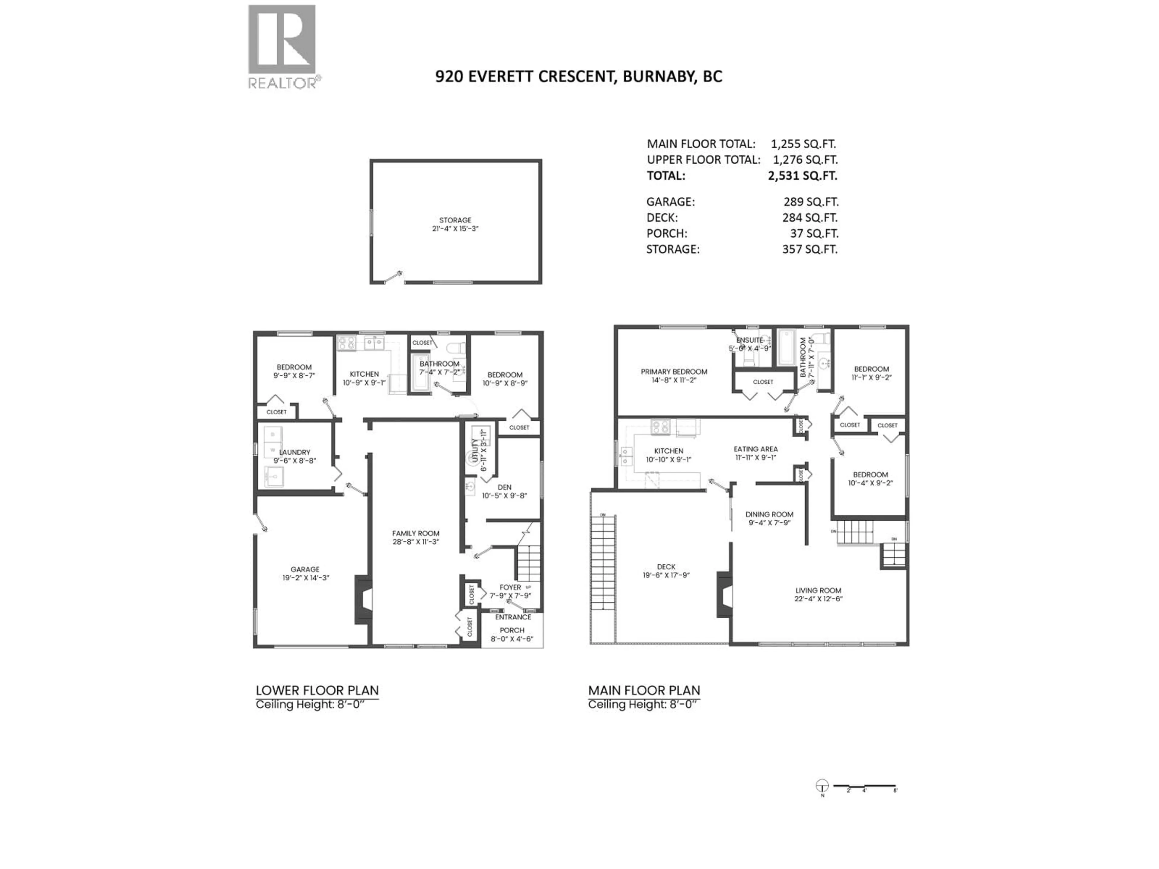 Floor plan for 920 EVERETT CRESCENT, Burnaby British Columbia V5A2N5