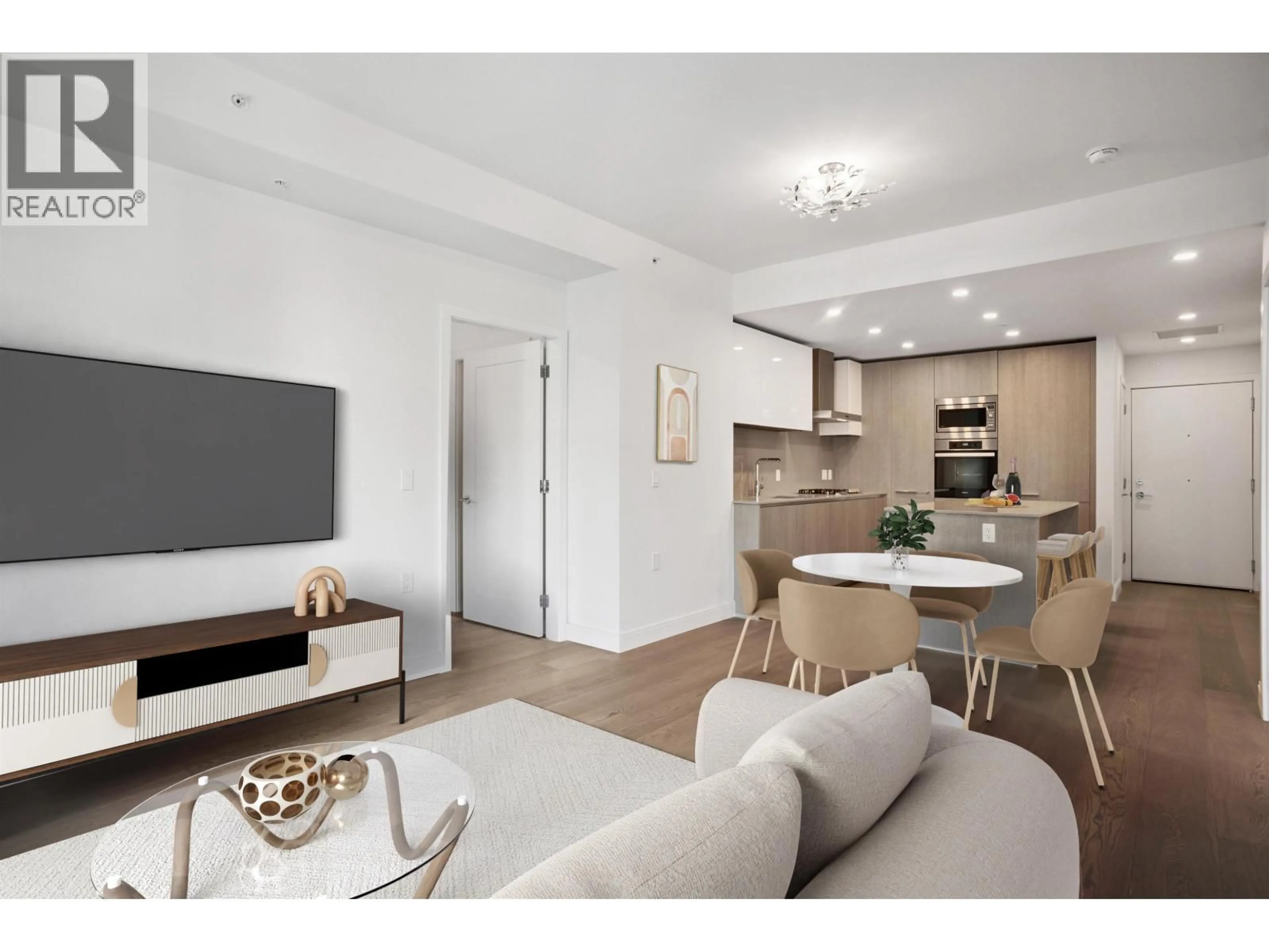 Living room with furniture, wood/laminate floor for 203 - 4932 CAMBIE STREET, Vancouver British Columbia V5Z0K1