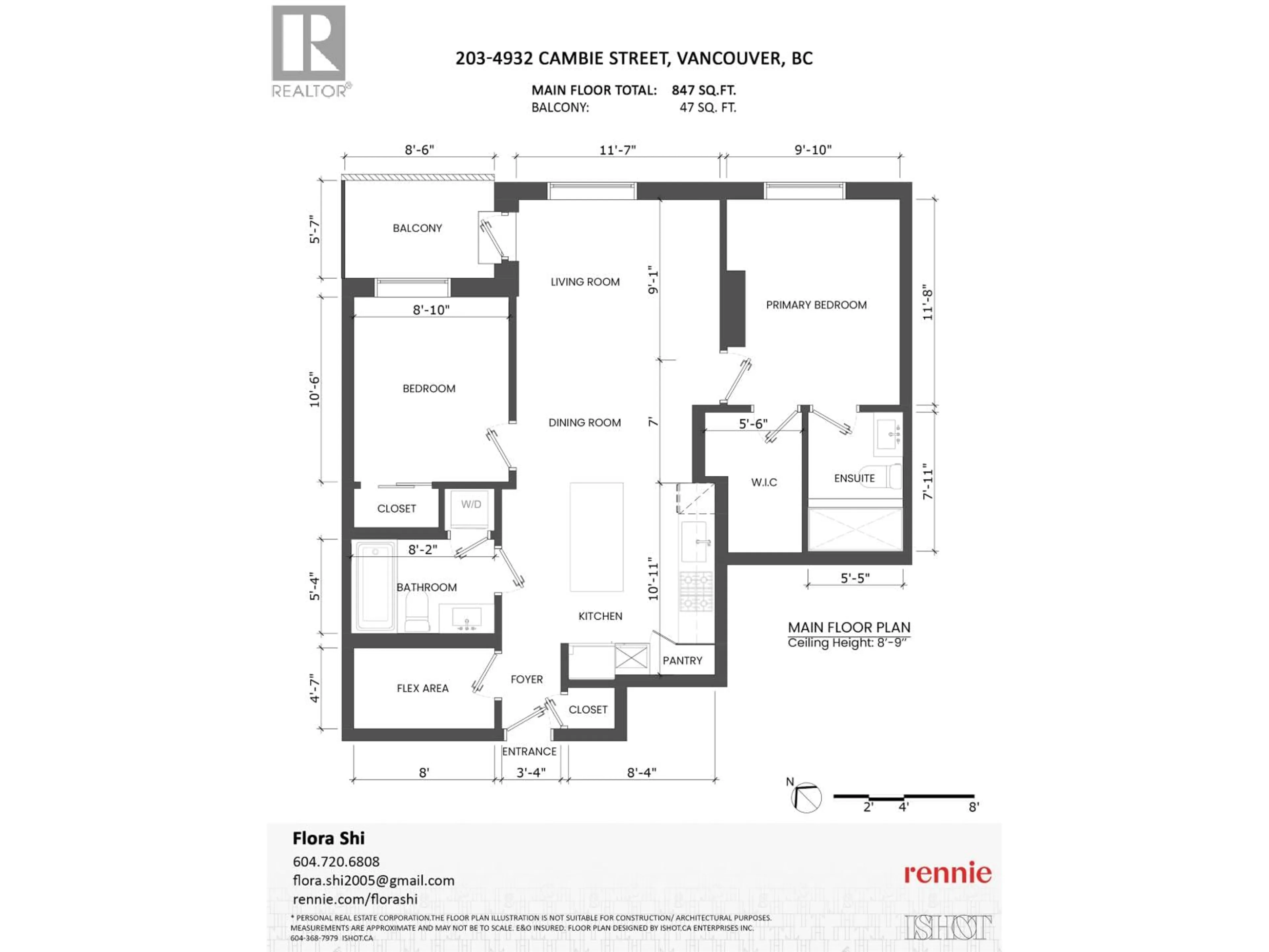Floor plan for 203 - 4932 CAMBIE STREET, Vancouver British Columbia V5Z0K1