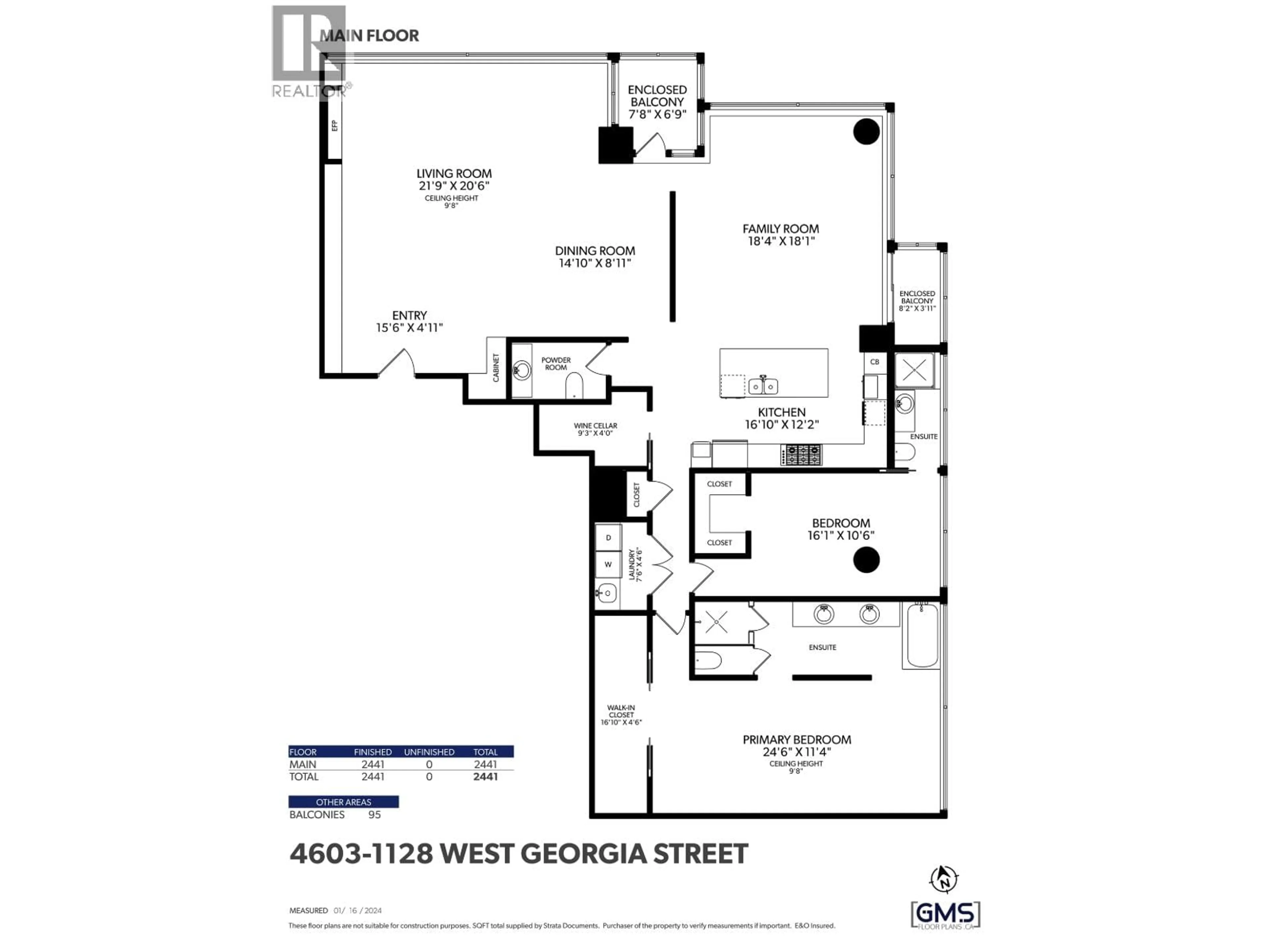 Floor plan for 4603 - 1128 GEORGIA STREET, Vancouver British Columbia V6E0A8