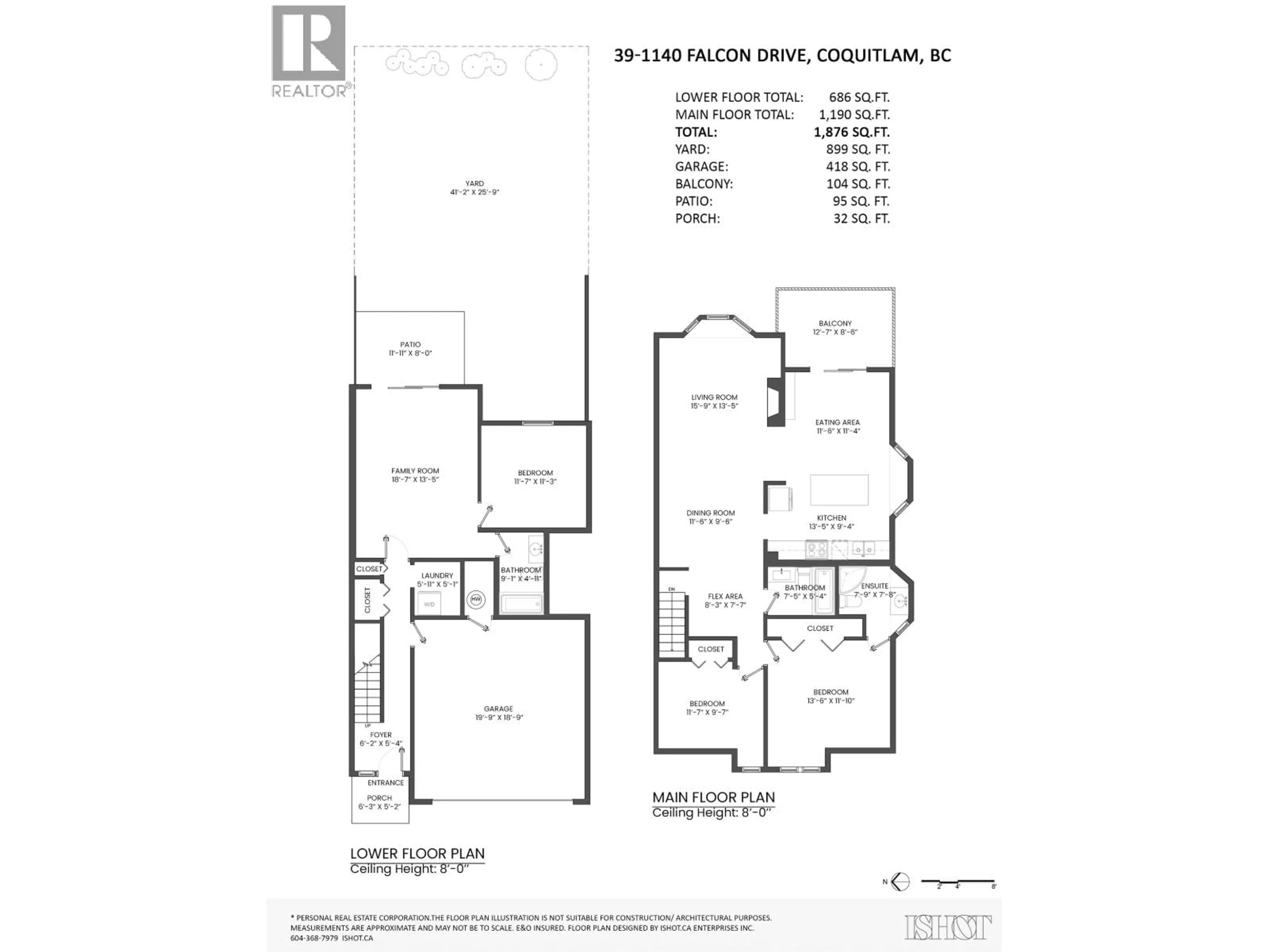 Floor plan for 39 - 1140 FALCON DRIVE, Coquitlam British Columbia V3E2J8