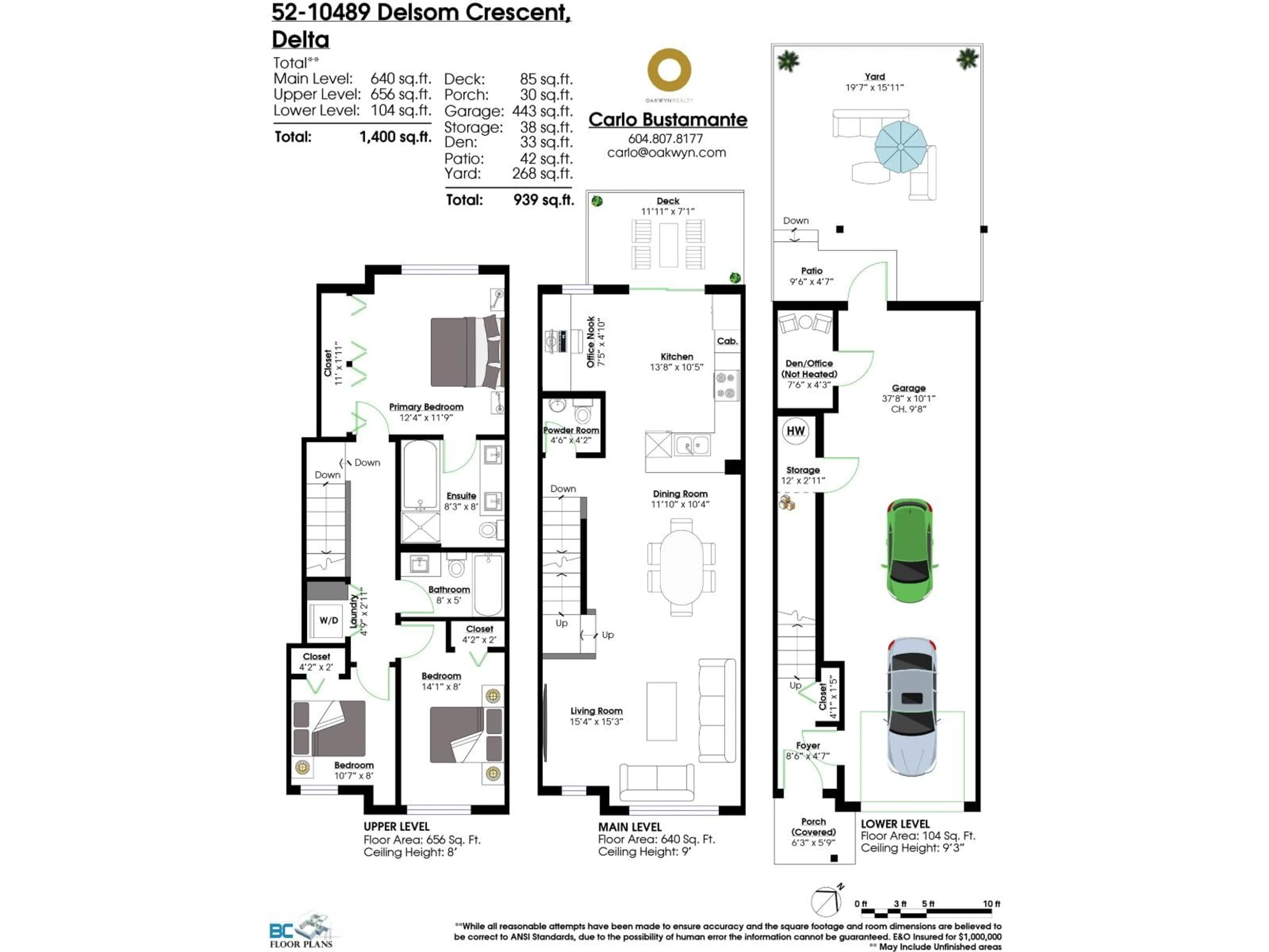 Floor plan for 52 - 10489 DELSOM, Delta British Columbia V4C0B9