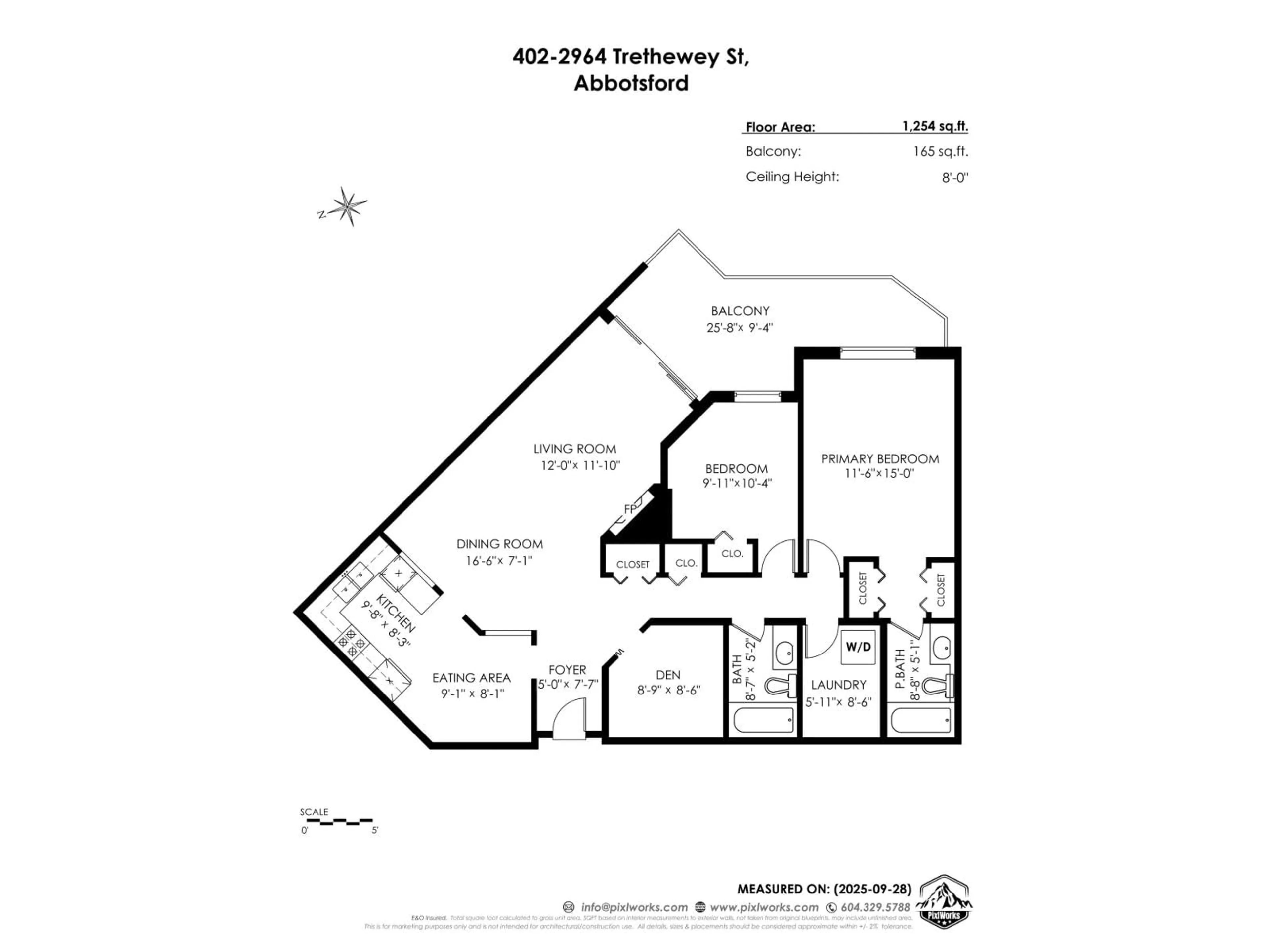 Floor plan for 402 - 2964 TRETHEWEY, Abbotsford British Columbia V2T6P4