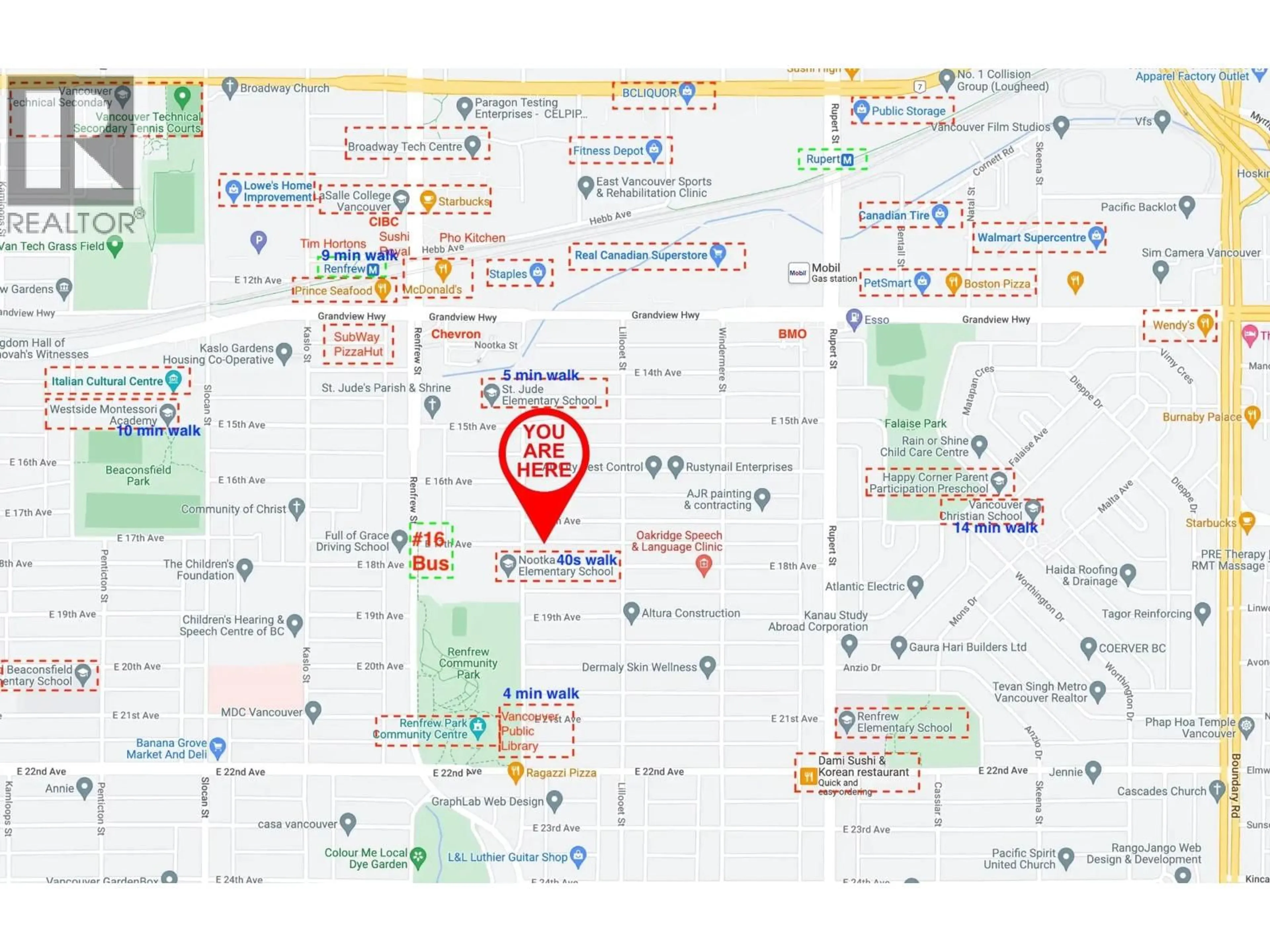 Picture of a map for 3039 18TH AVENUE, Vancouver British Columbia V5M2R4