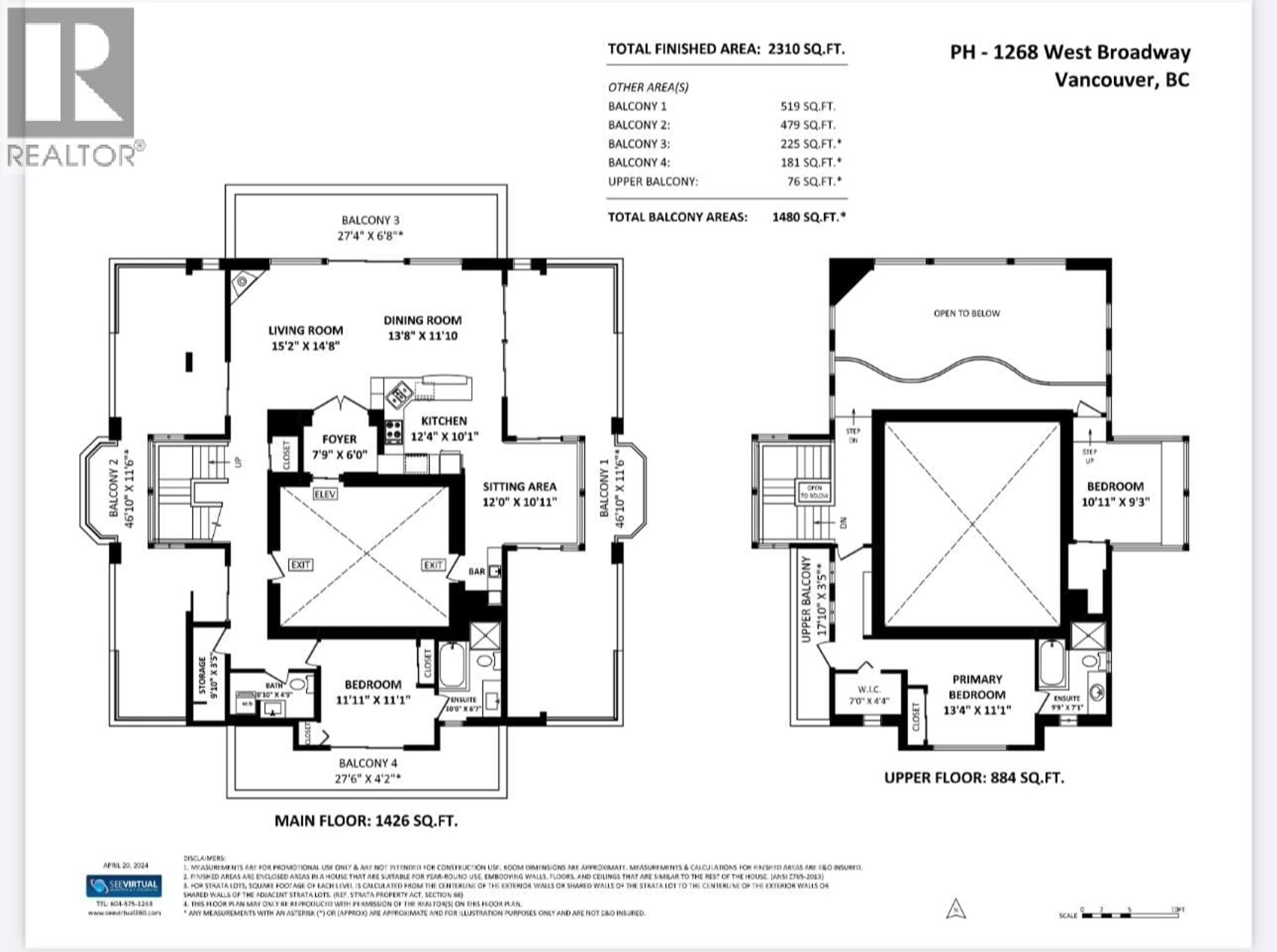 Floor plan for PH - 1268 BROADWAY, Vancouver British Columbia V6H1G6