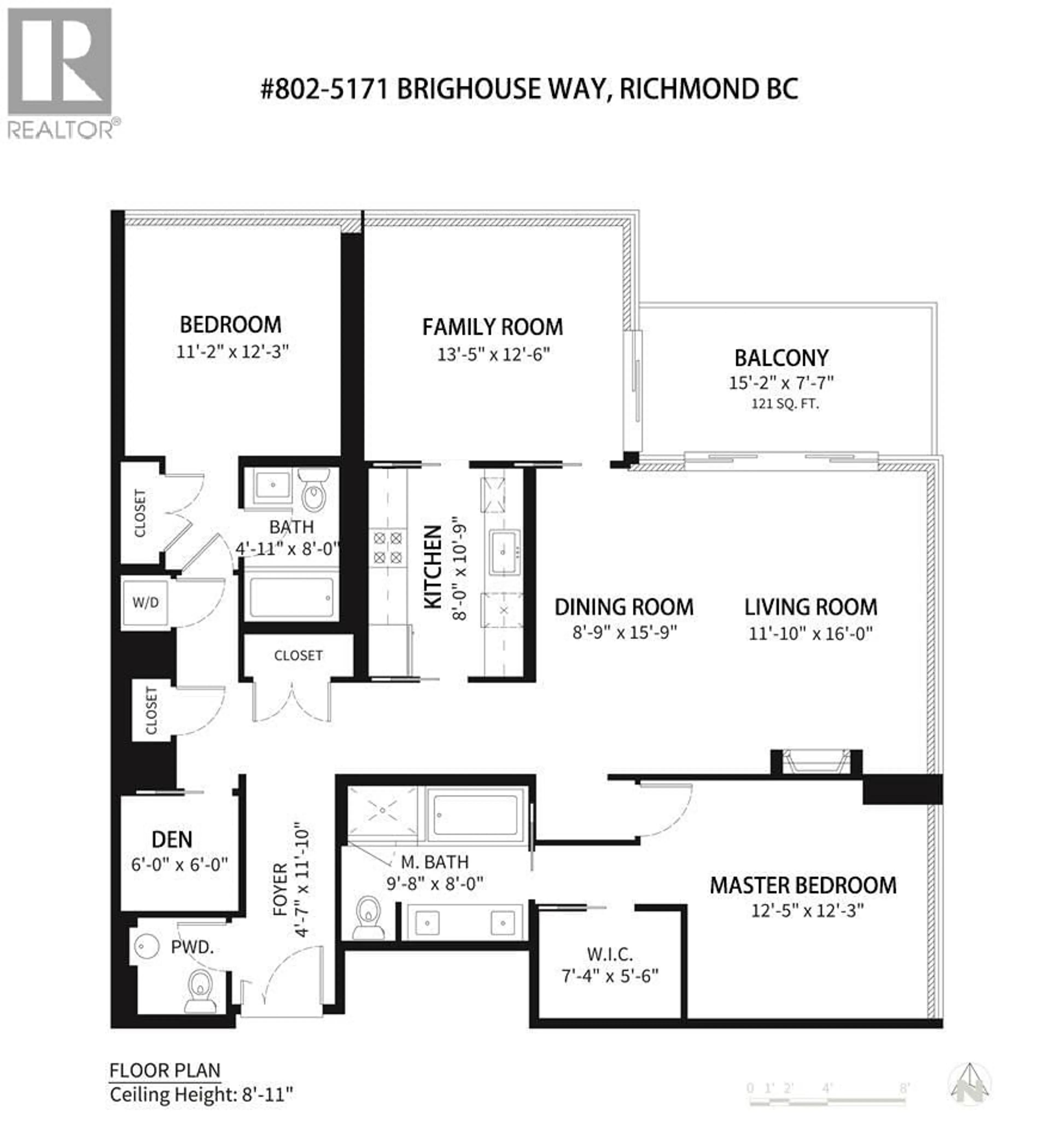 Floor plan for 802 - 5171 BRIGHOUSE WAY, Richmond British Columbia V7C0A2