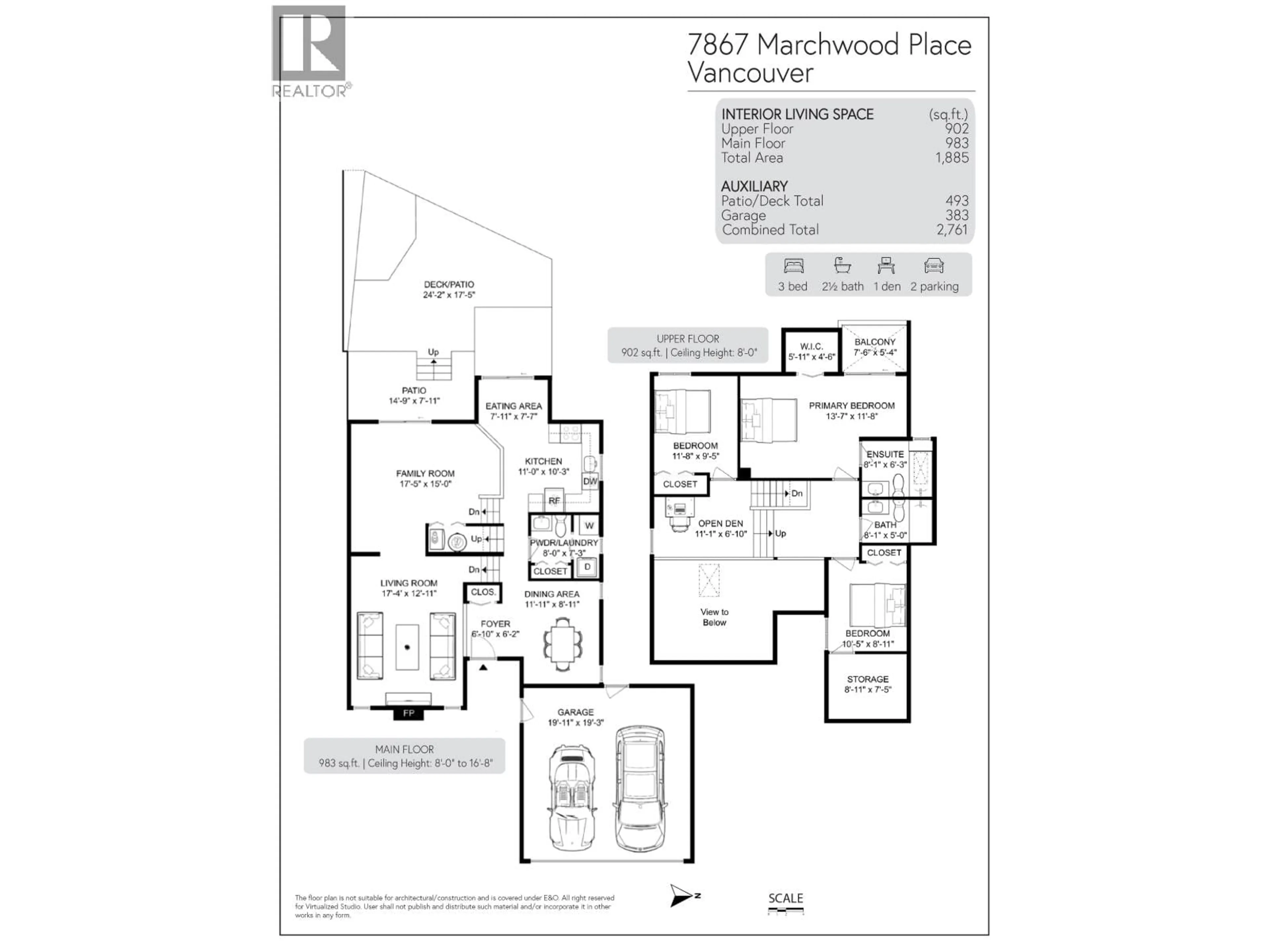 Floor plan for 7867 MARCHWOOD PLACE, Vancouver British Columbia V5S4A6