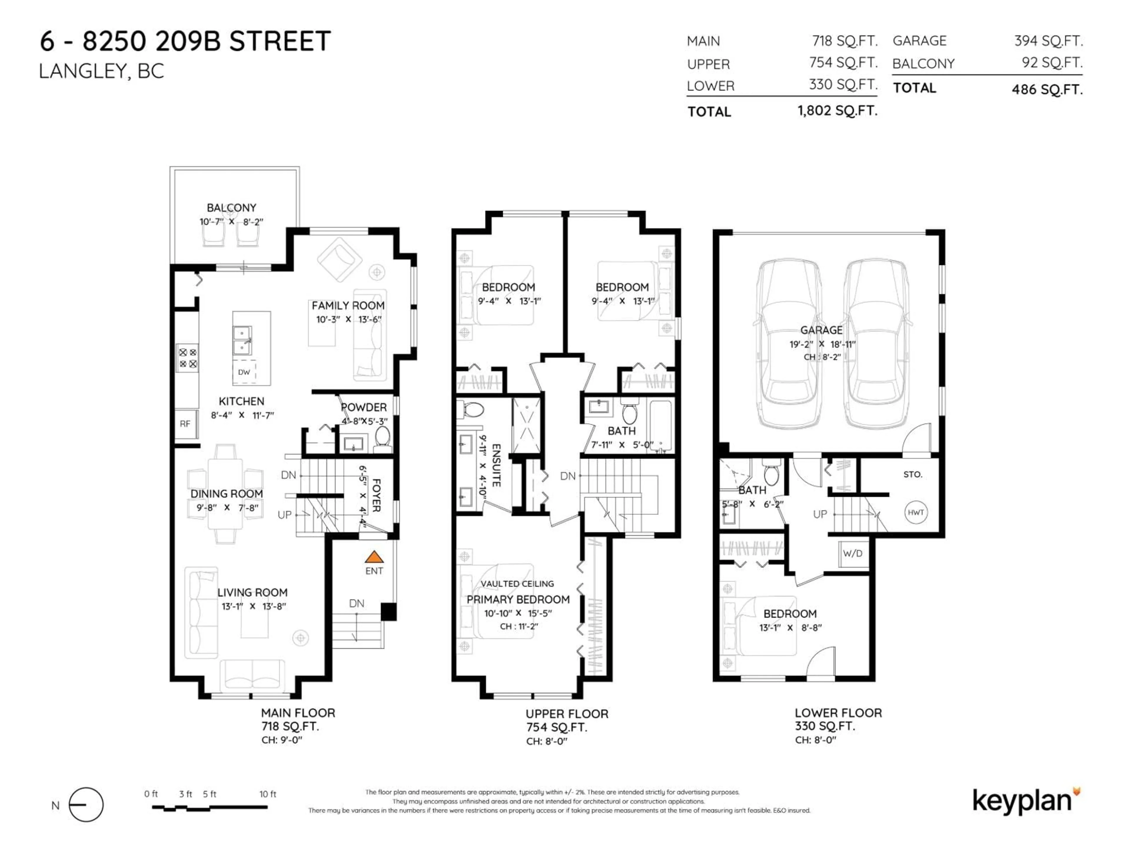 Floor plan for 6 - 8250 209B, Langley British Columbia V2Y0J7