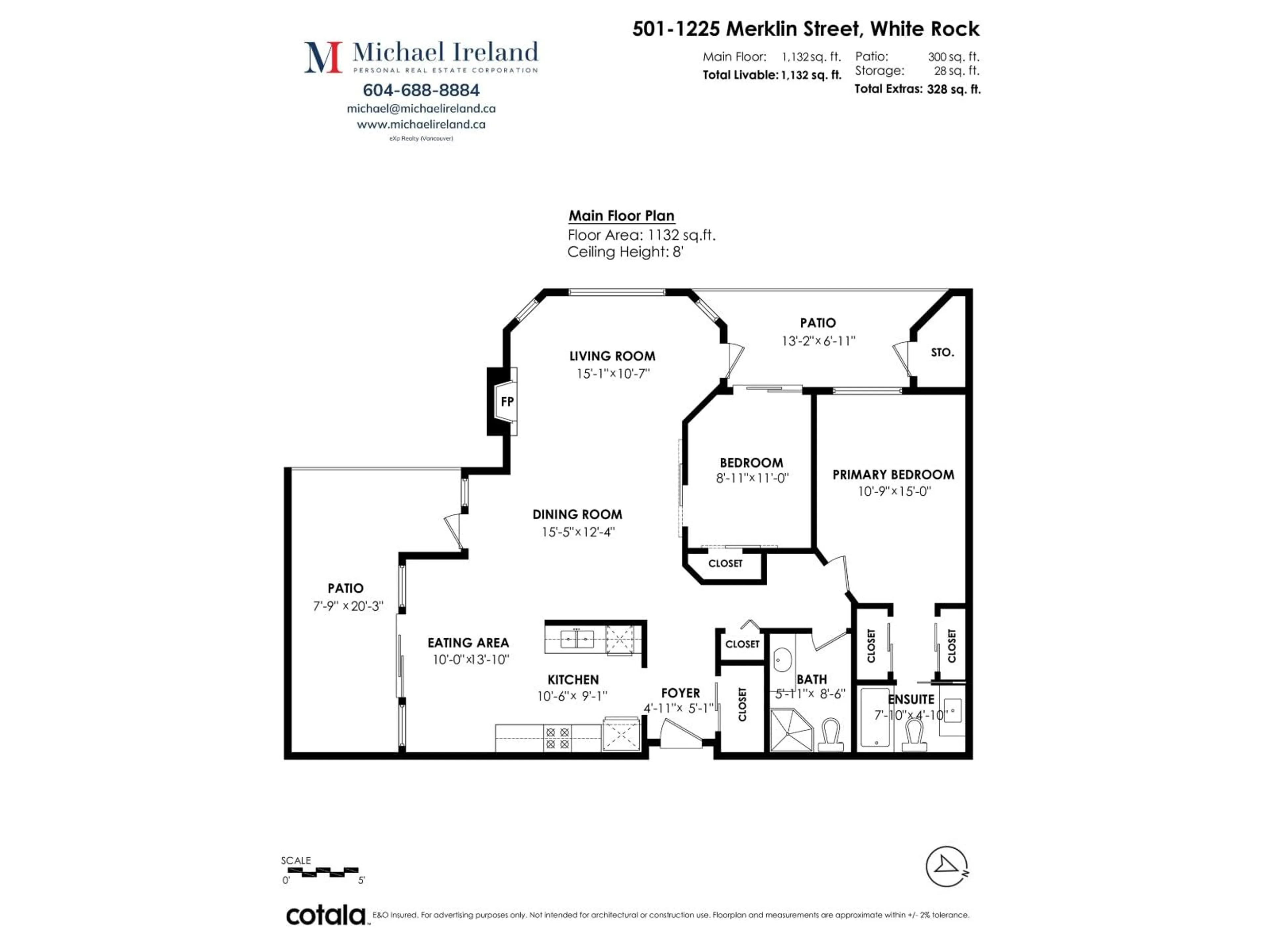Floor plan for 501 - 1225 MERKLIN, White Rock British Columbia V4B4B8