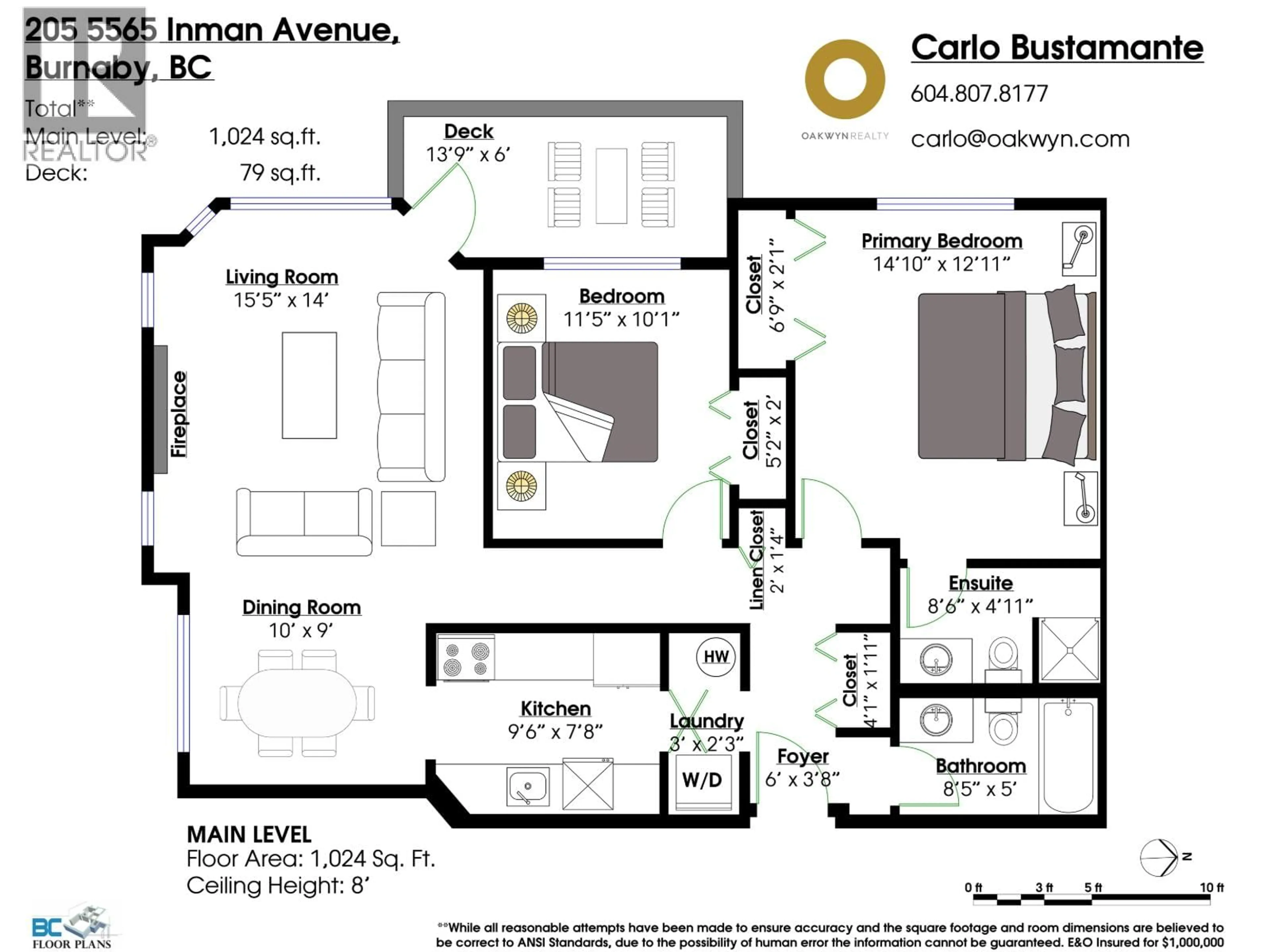 Floor plan for 205 - 5565 INMAN AVENUE, Burnaby British Columbia V5H2M2