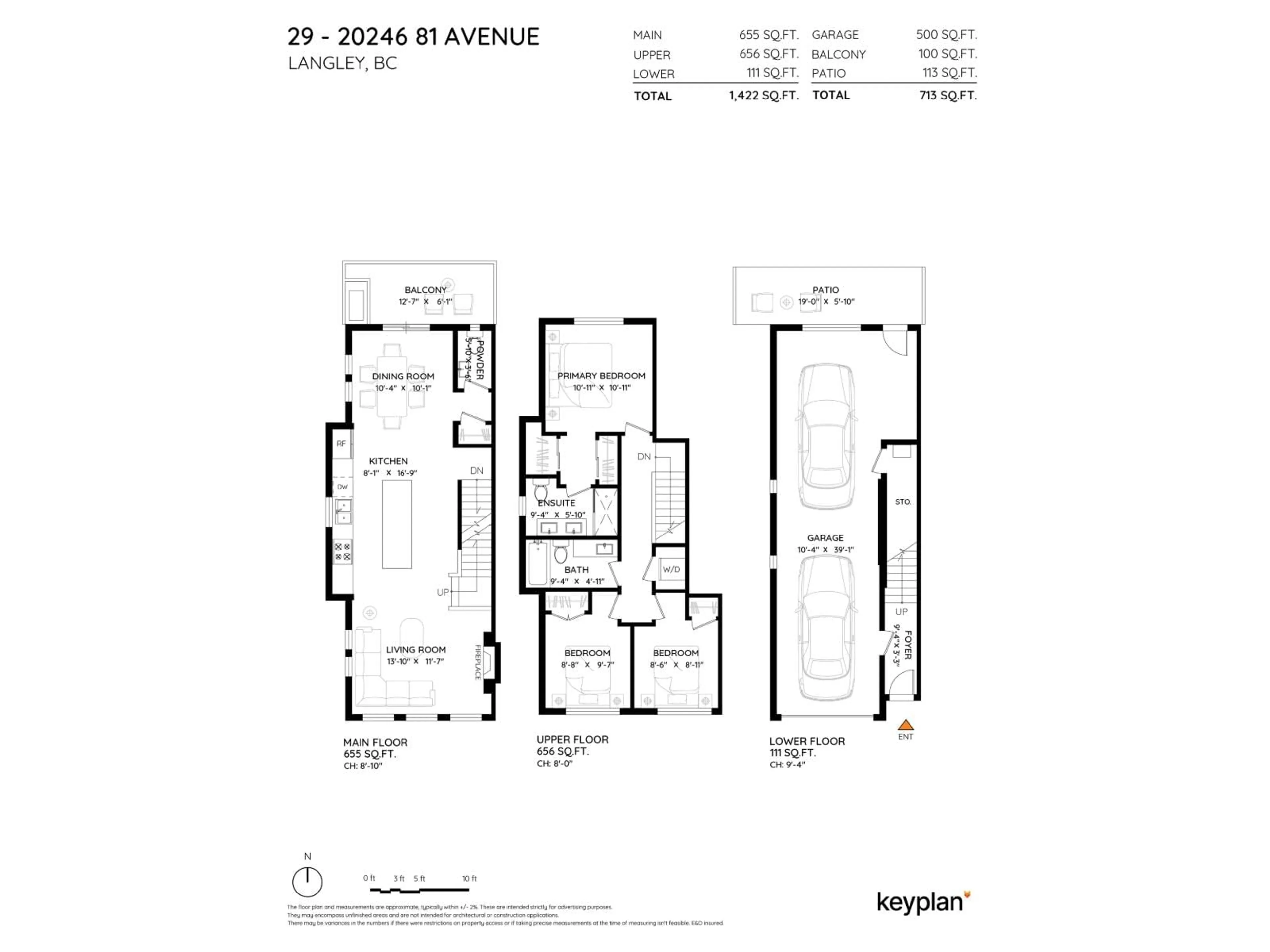 Floor plan for 29 - 20246 81, Langley British Columbia V2Y3T3
