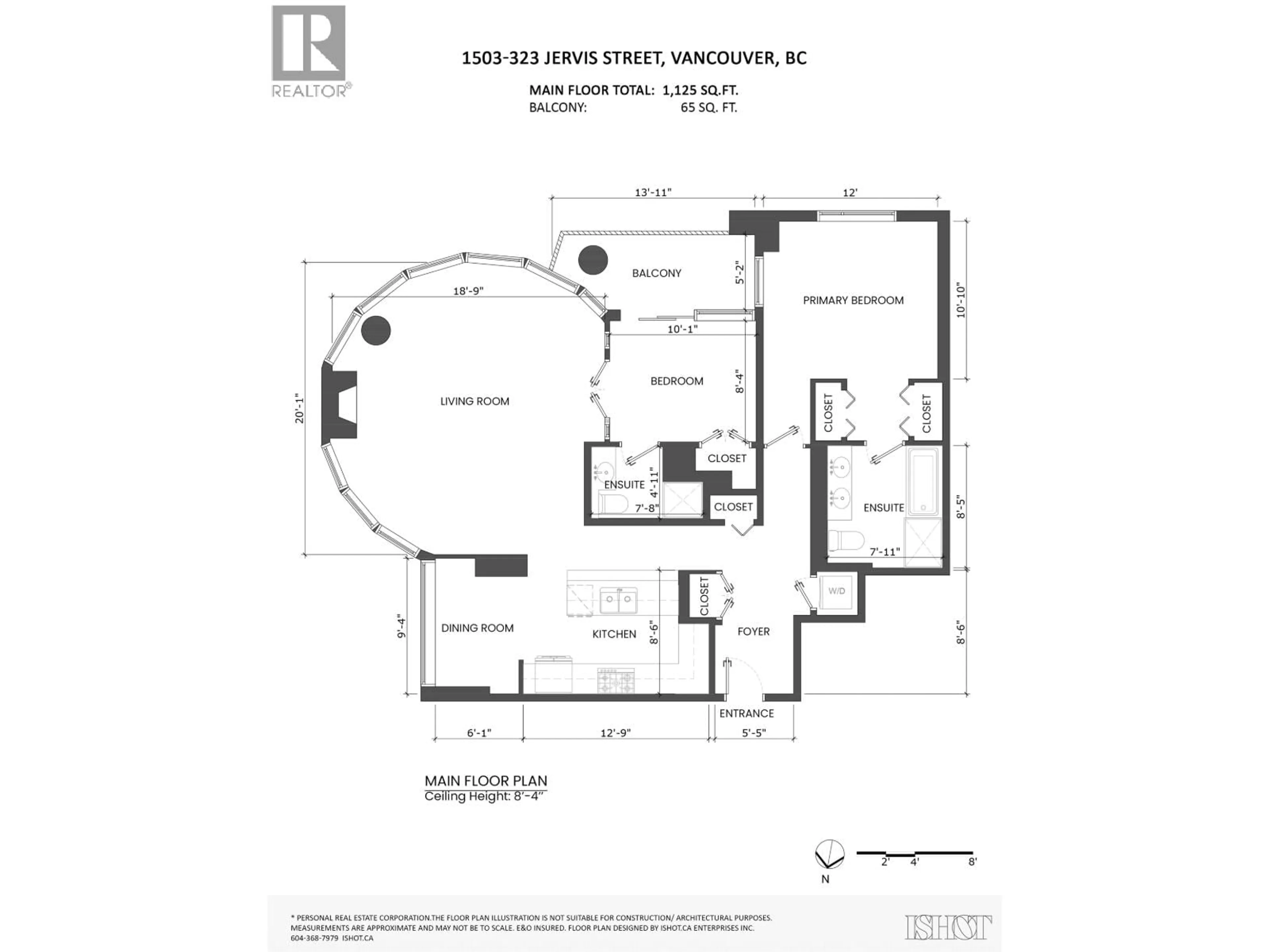 Floor plan for 1503 - 323 JERVIS STREET, Vancouver British Columbia V6C3P8