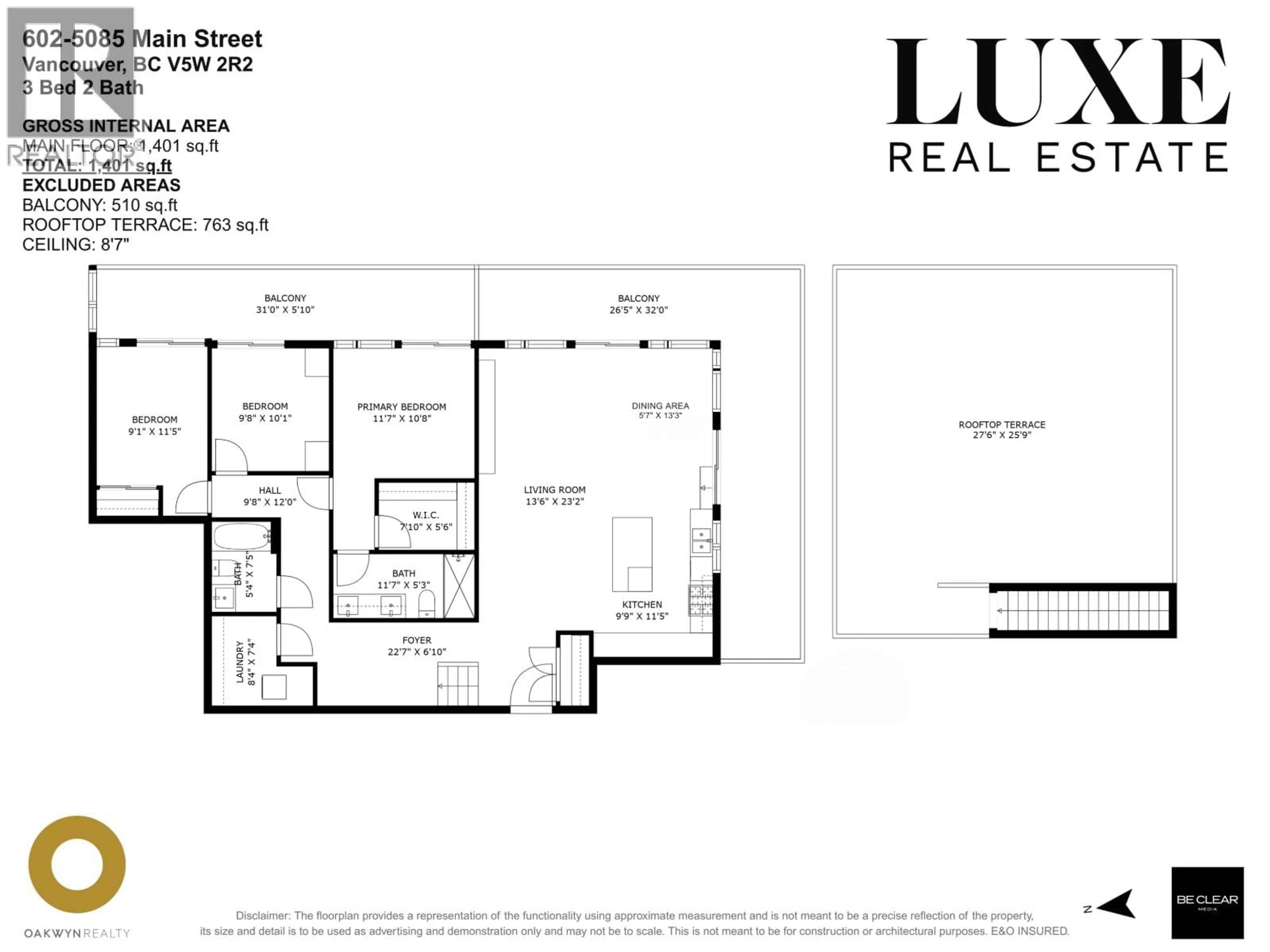 Floor plan for 602 - 5085 MAIN STREET, Vancouver British Columbia V5W2R2