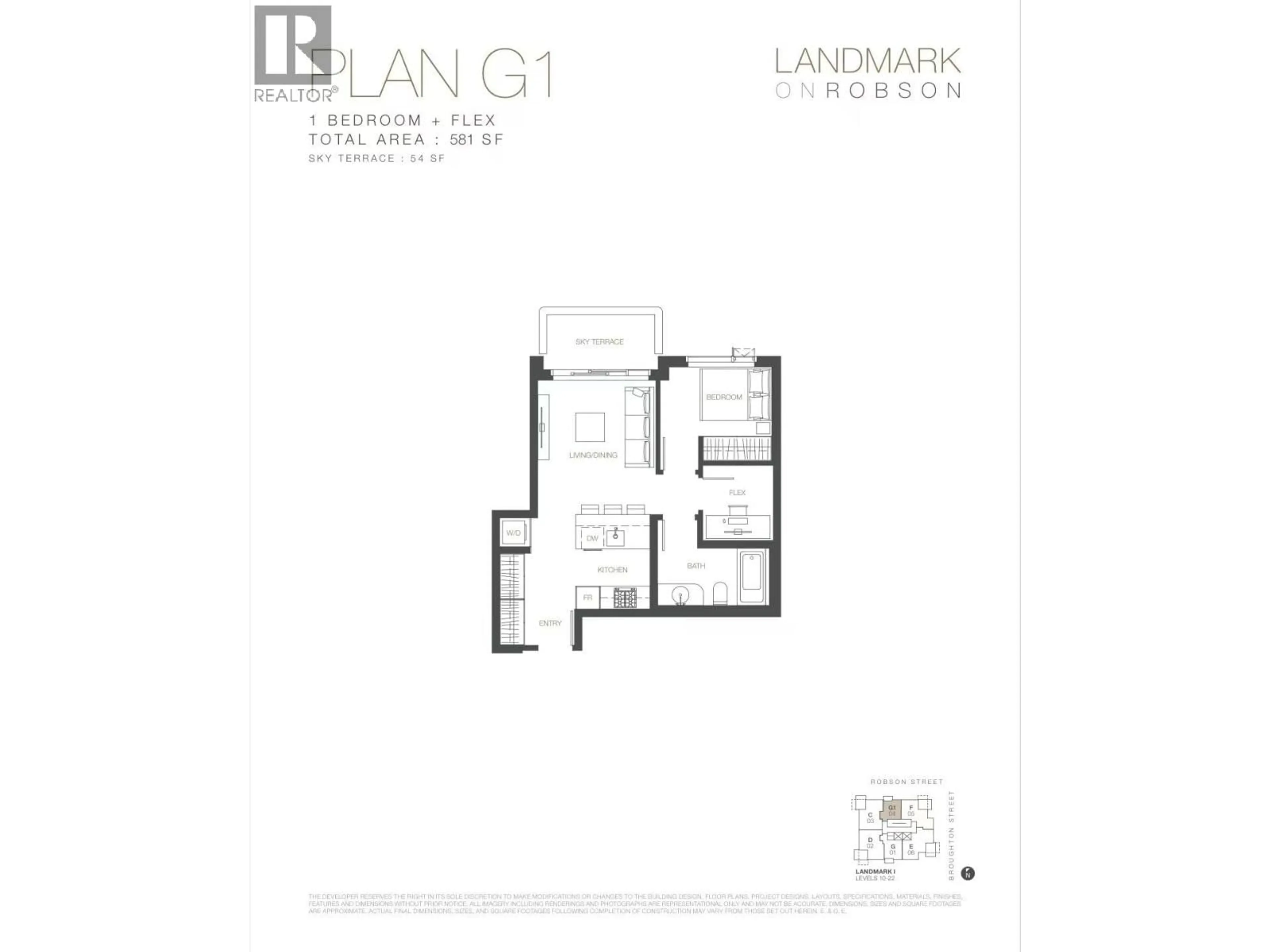 Floor plan for 1304 - 1482 ROBSON STREET, Vancouver British Columbia V6G1B9