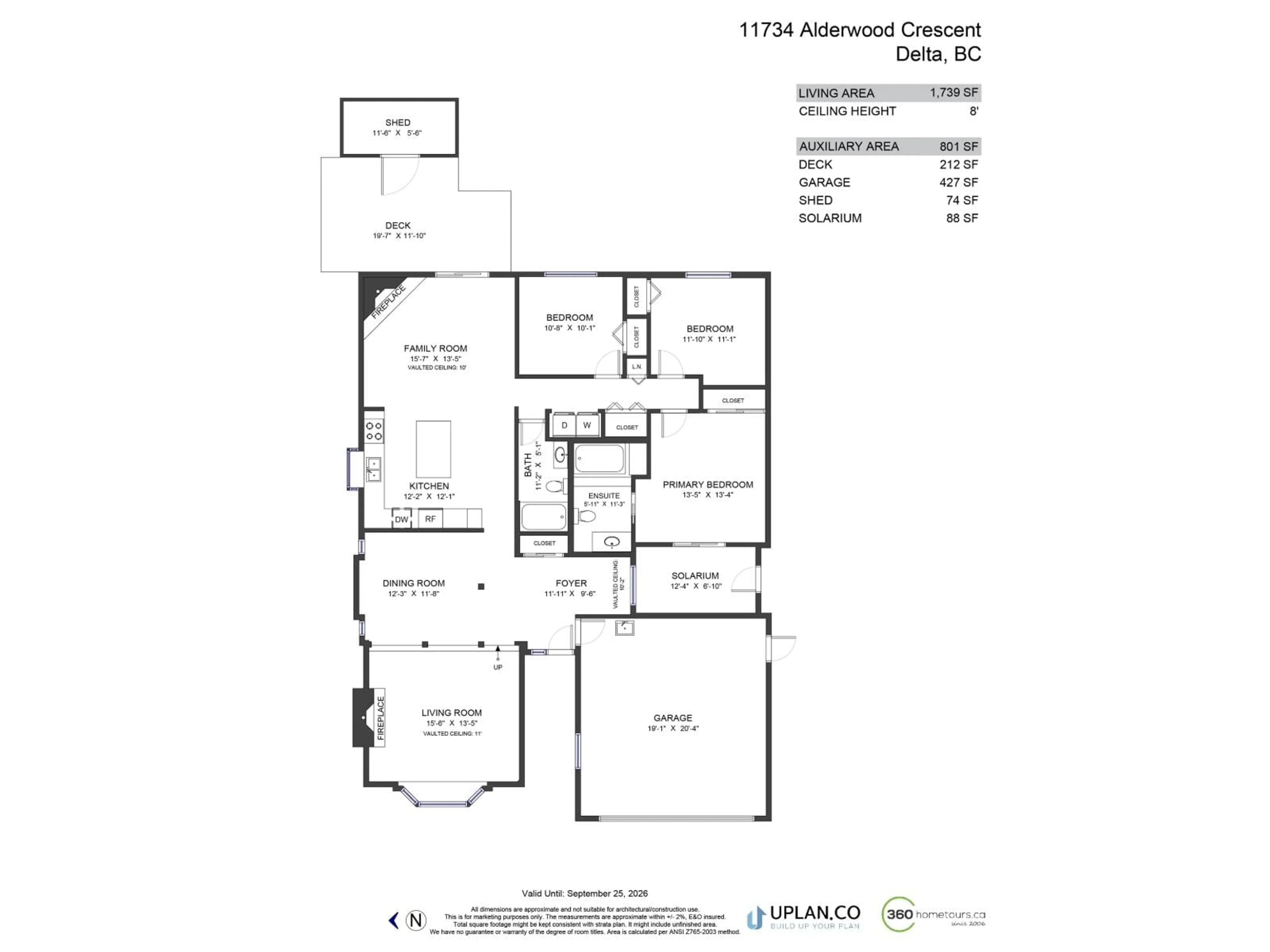 Floor plan for 11734 ALDERWOOD, Delta British Columbia V4E3E6