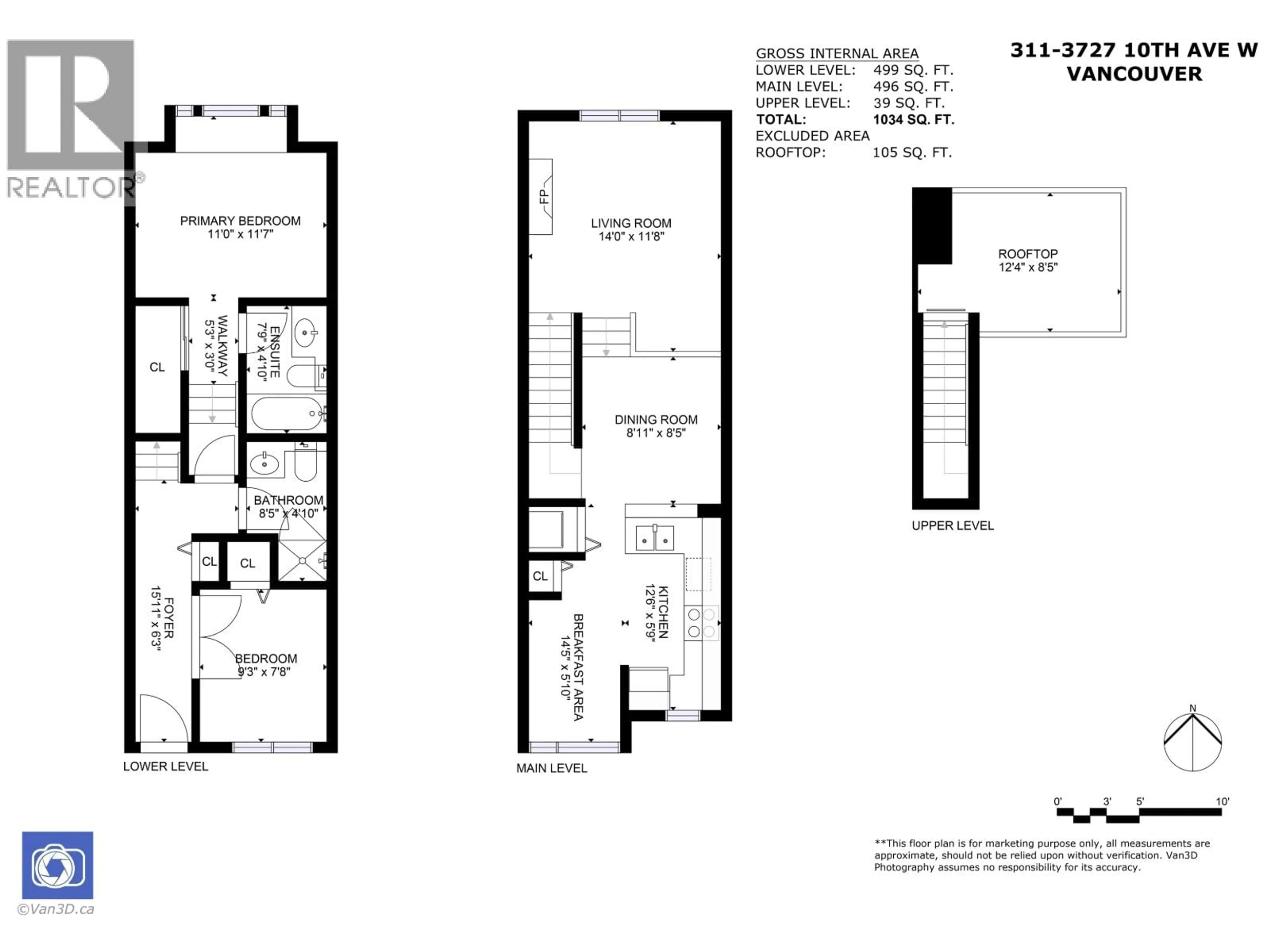 Floor plan for 311 - 3727 10TH AVENUE, Vancouver British Columbia V6R2G5