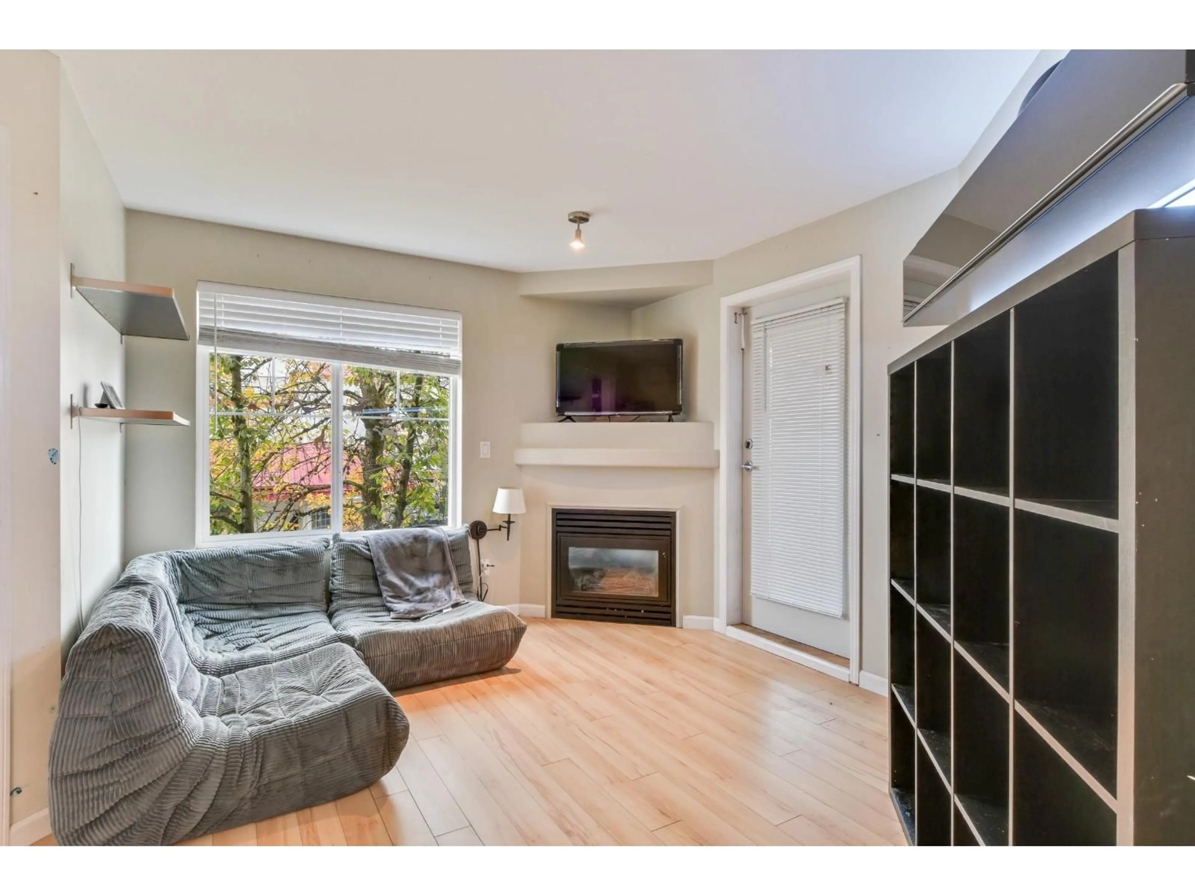 Living room with furniture, wood/laminate floor for 204 - 20200 56, Langley British Columbia V3A8S1