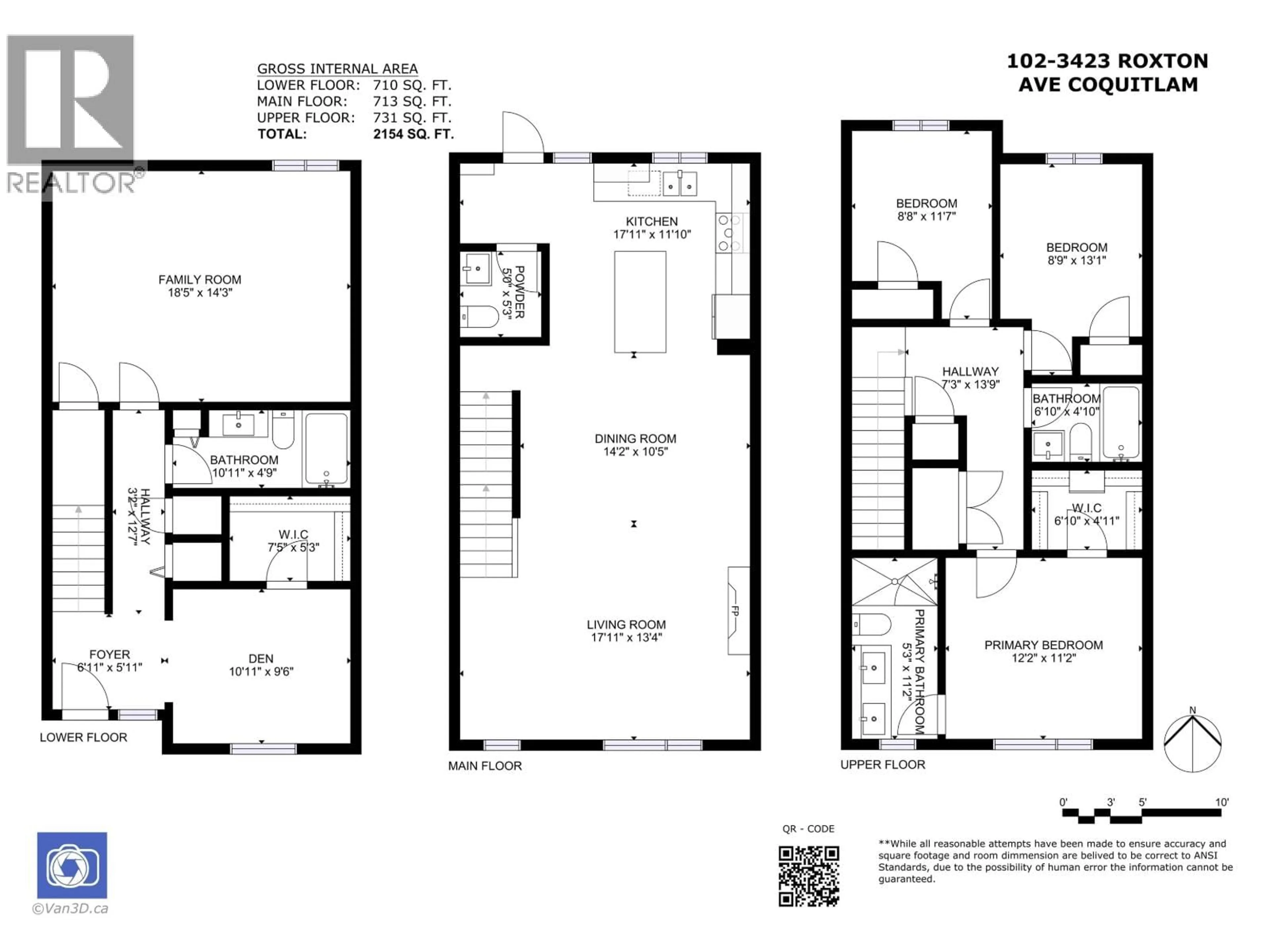 Floor plan for 102 - 3423 ROXTON AVENUE, Coquitlam British Columbia V3B0G7