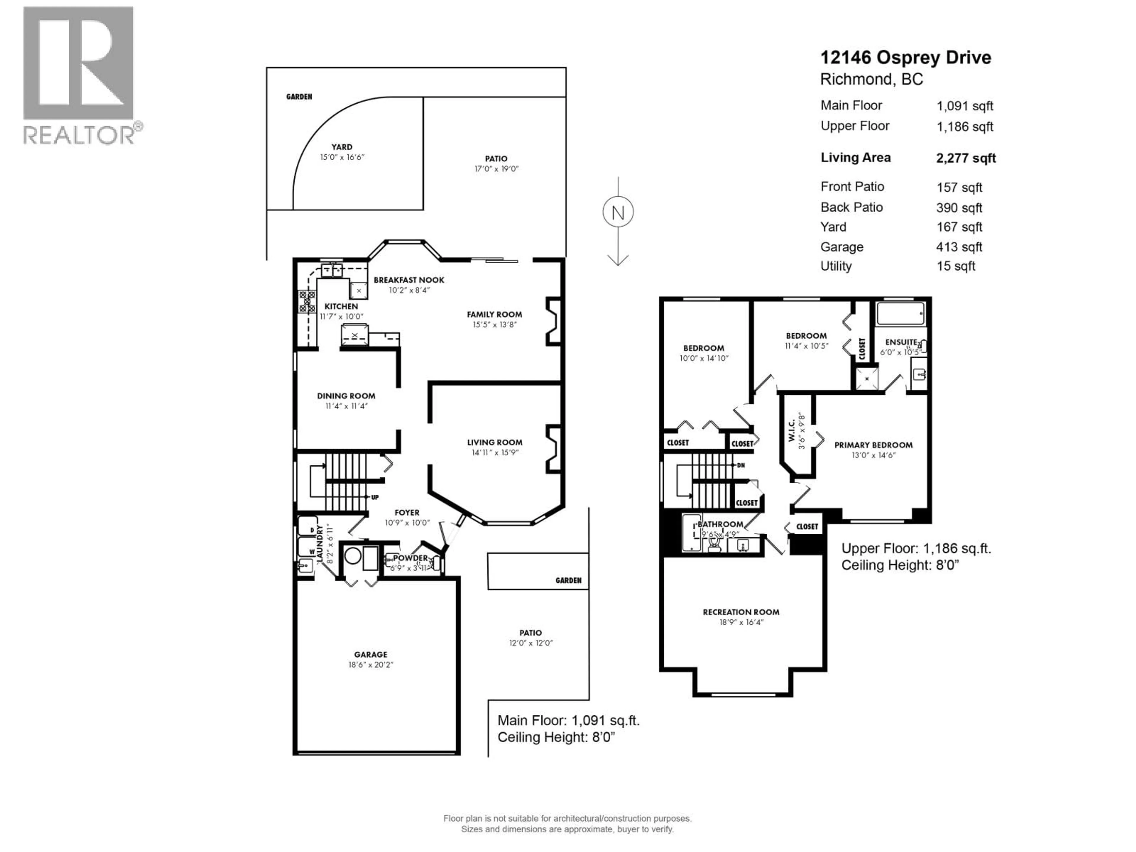 Floor plan for 12146 OSPREY DRIVE, Richmond British Columbia V7E3S6
