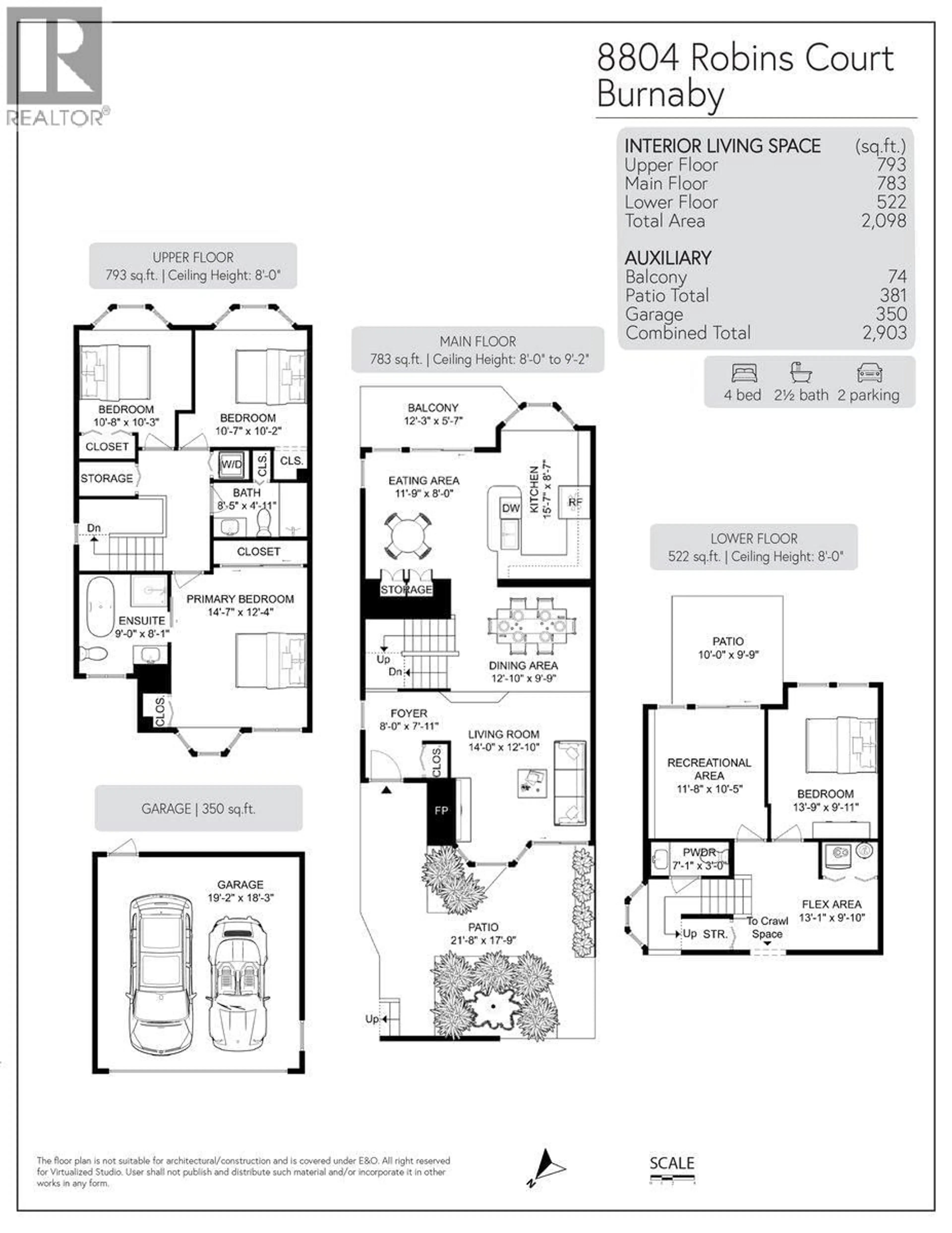 Floor plan for 8804 ROBINS COURT, Burnaby British Columbia V5A4K7