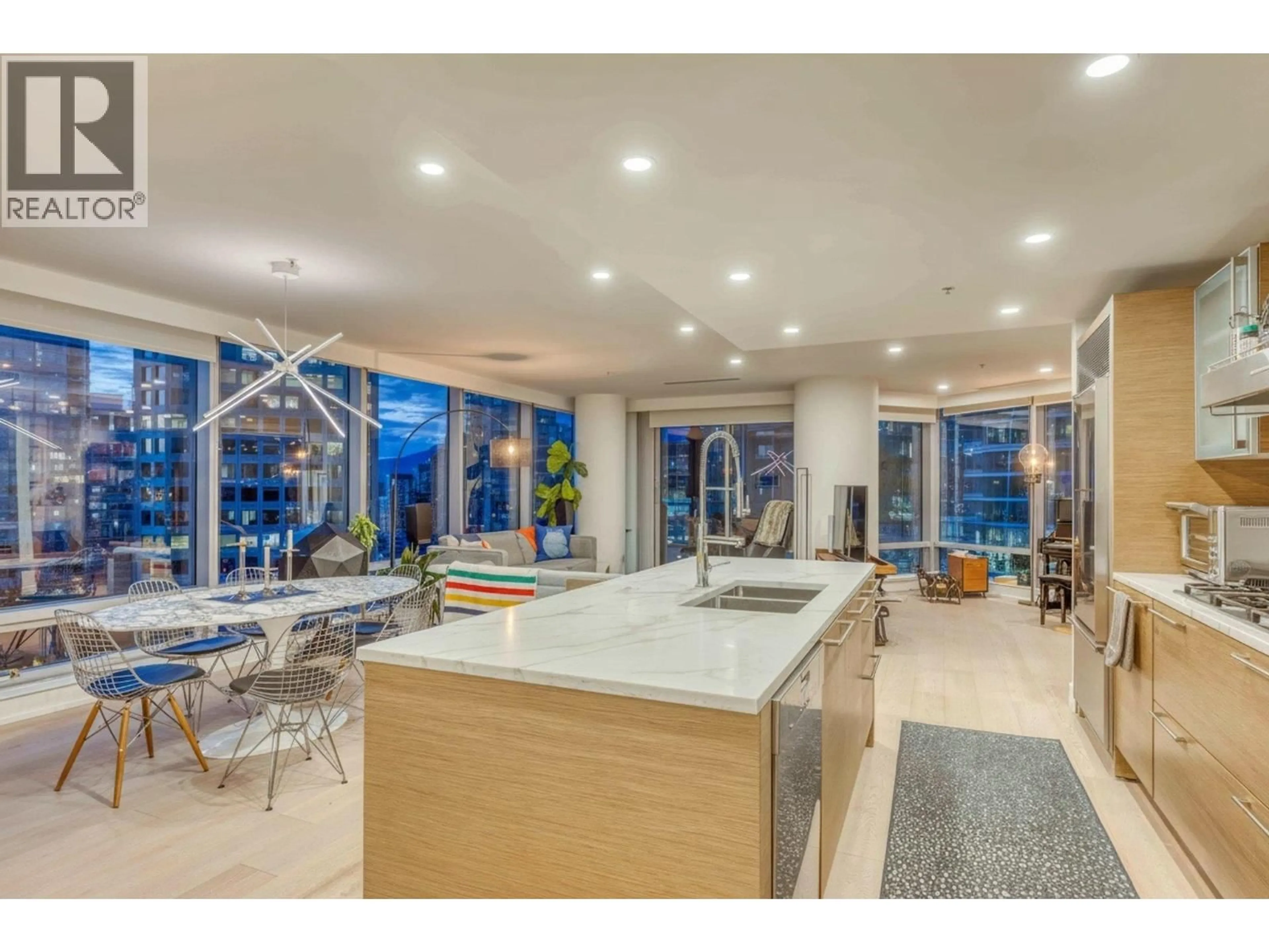 Open concept kitchen, ceramic/tile floor for 1702 - 1111 ALBERNI STREET, Vancouver British Columbia V6E4V2