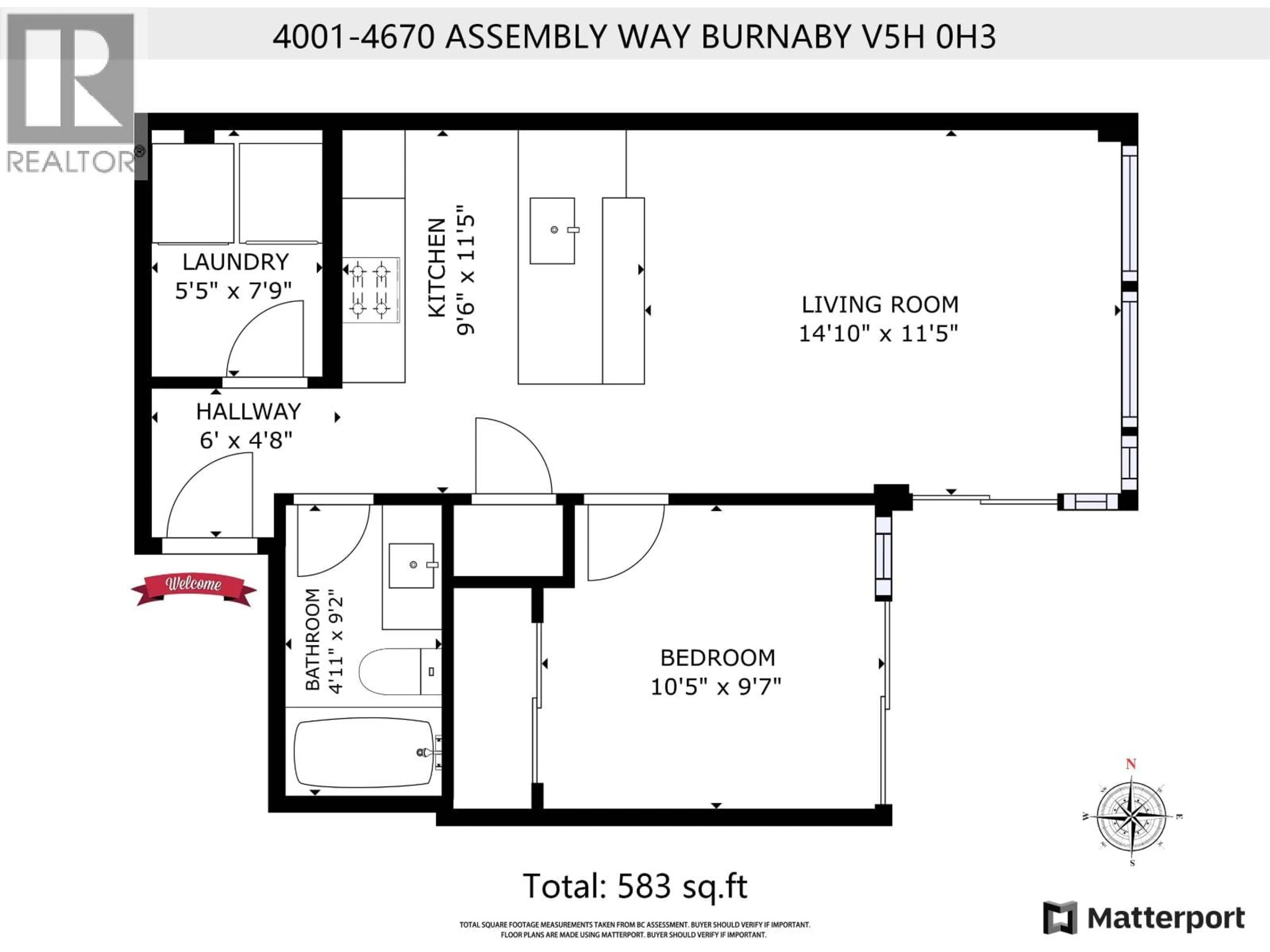 Floor plan for 4001 - 4670 ASSEMBLY WAY, Burnaby British Columbia V5H0H3