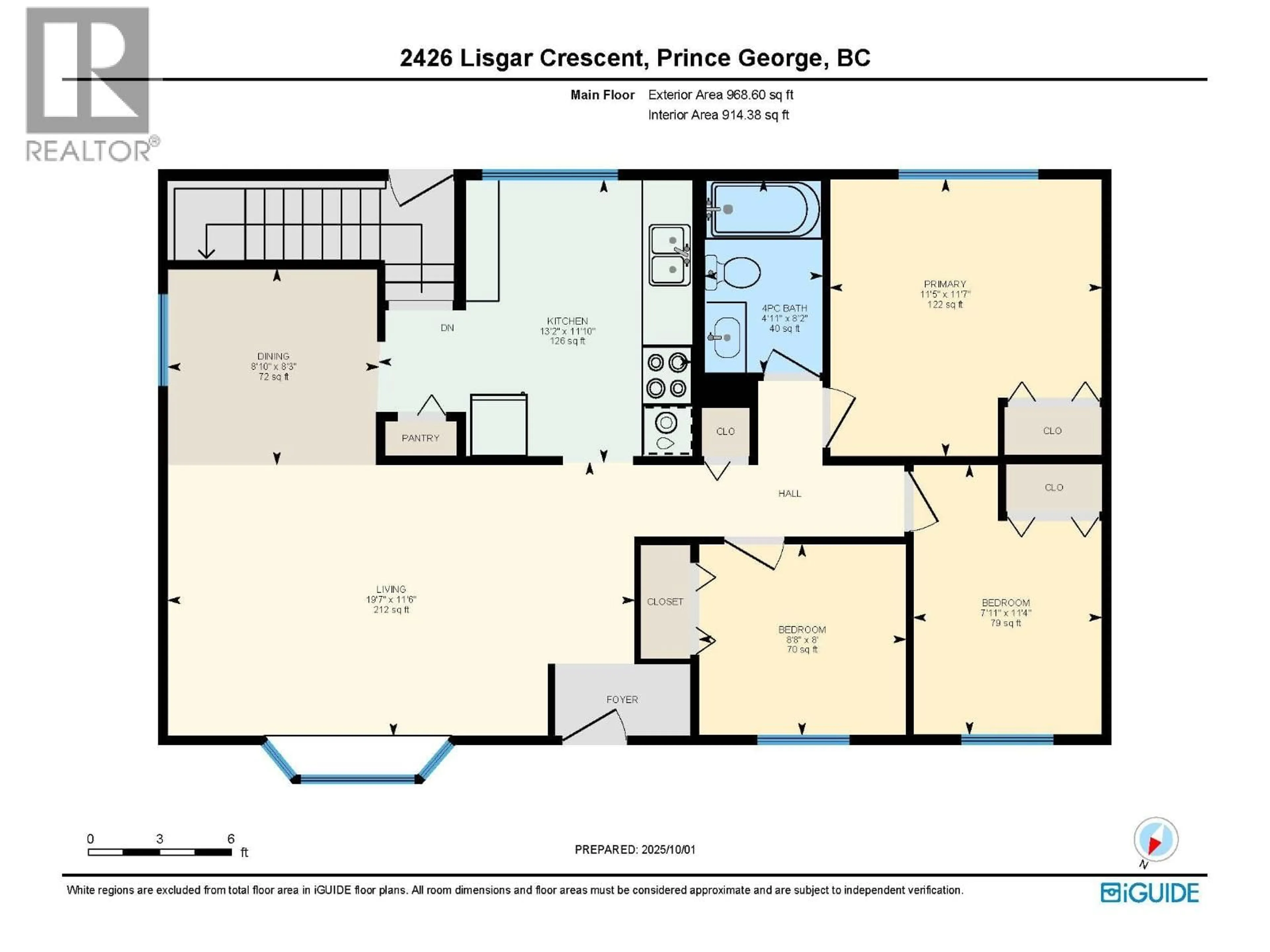 Floor plan for 2426 LISGAR CRESCENT, Prince George British Columbia V2N1C3