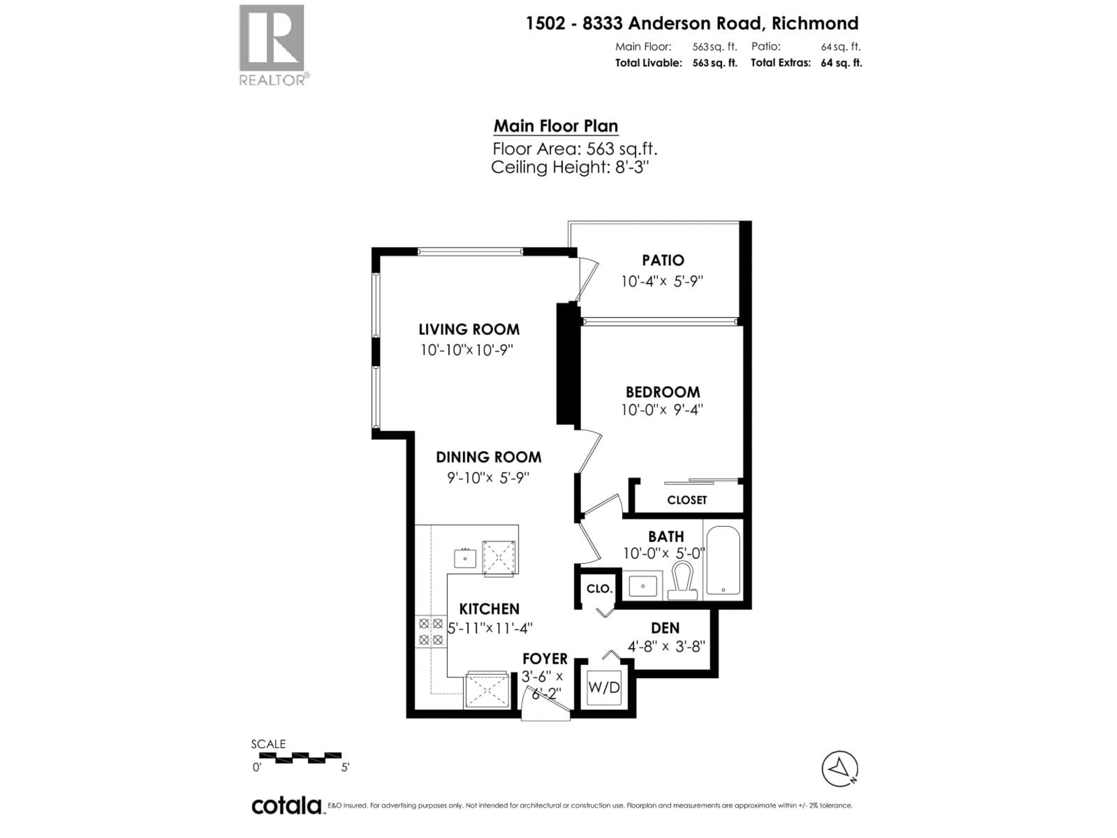 Floor plan for 1502 - 8333 ANDERSON ROAD, Richmond British Columbia V6Y0E2