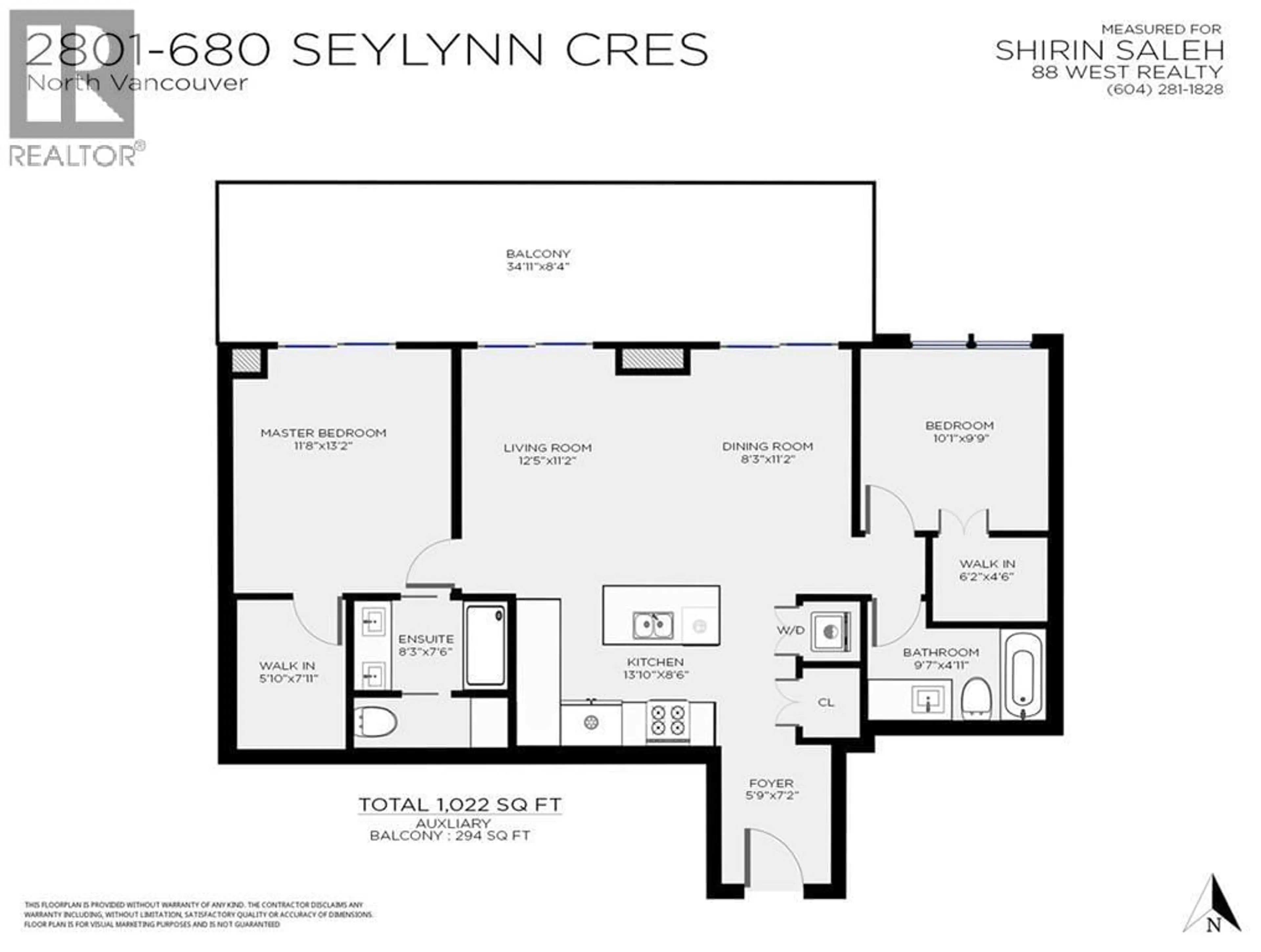 Floor plan for 2801 - 680 SEYLYNN CRESCENT, North Vancouver British Columbia V7J0B5