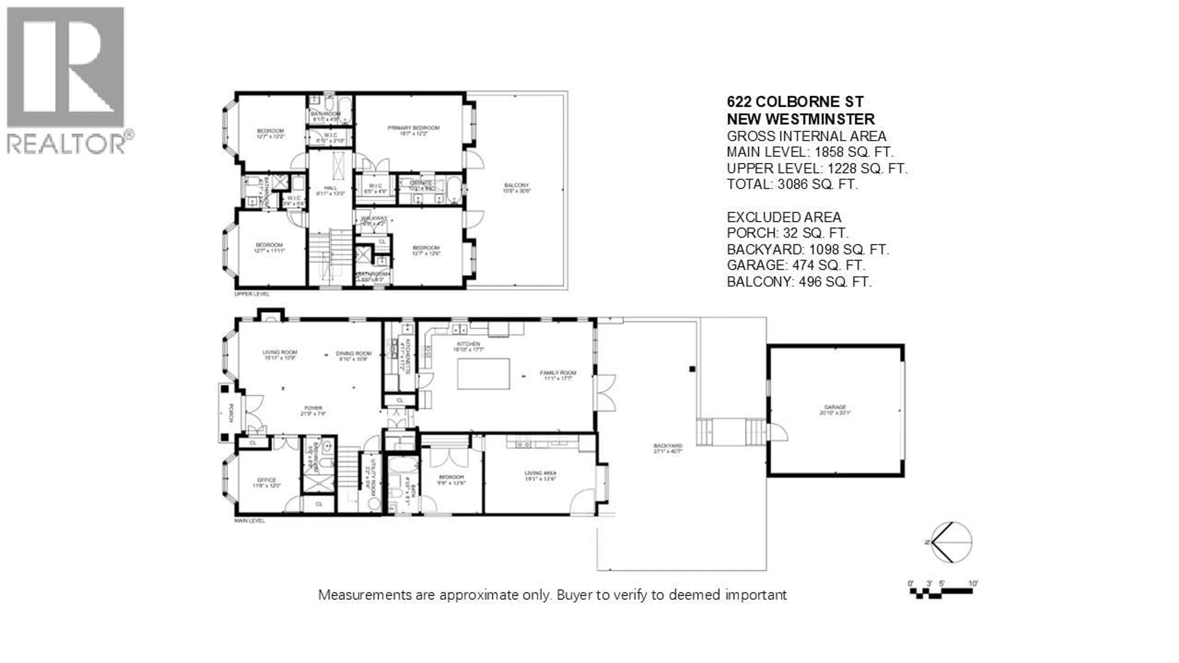 Floor plan for 622 COLBORNE STREET, New Westminster British Columbia V3L2C9