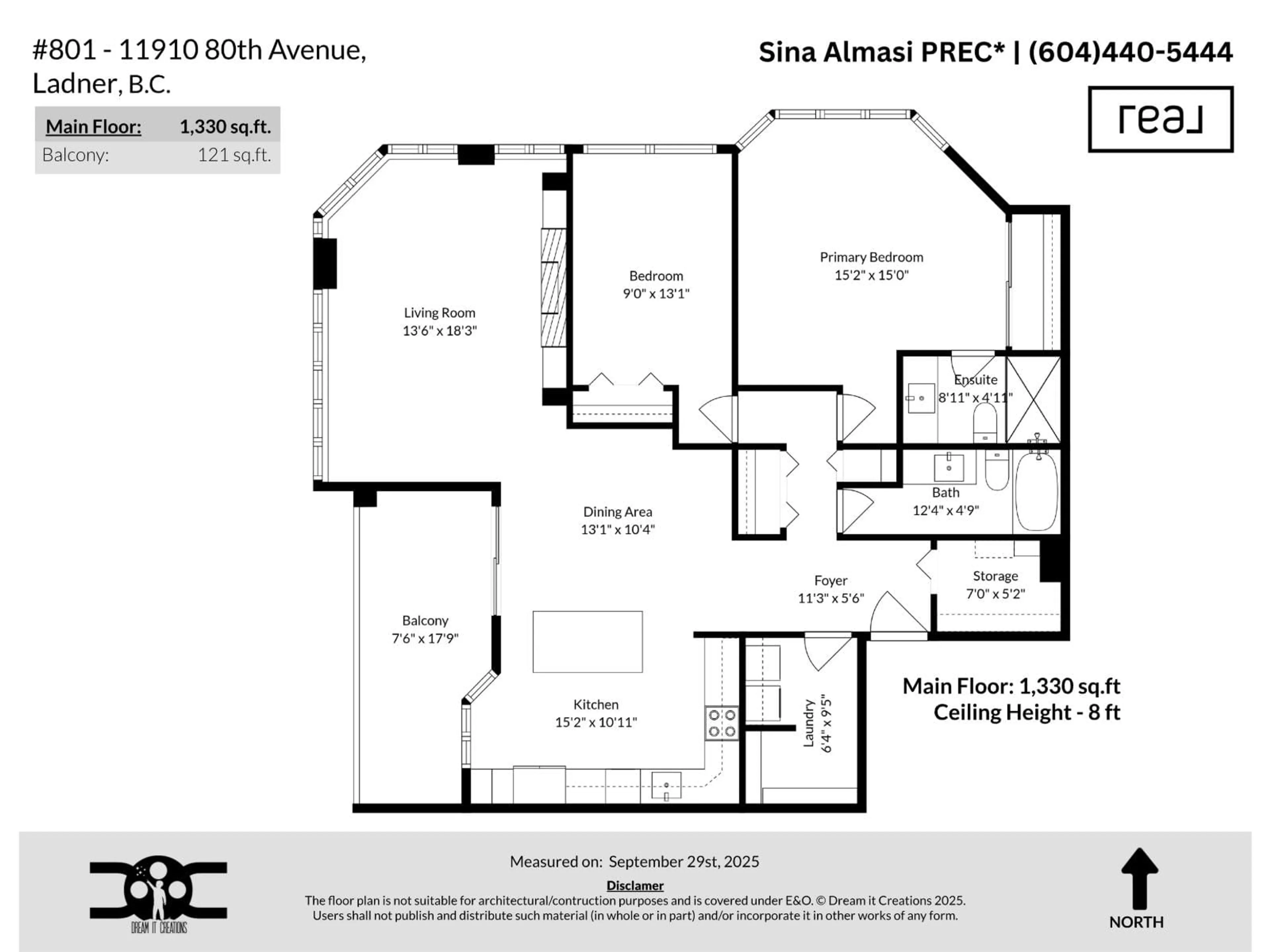 Floor plan for 801 - 11910 80, Delta British Columbia V4C8E3