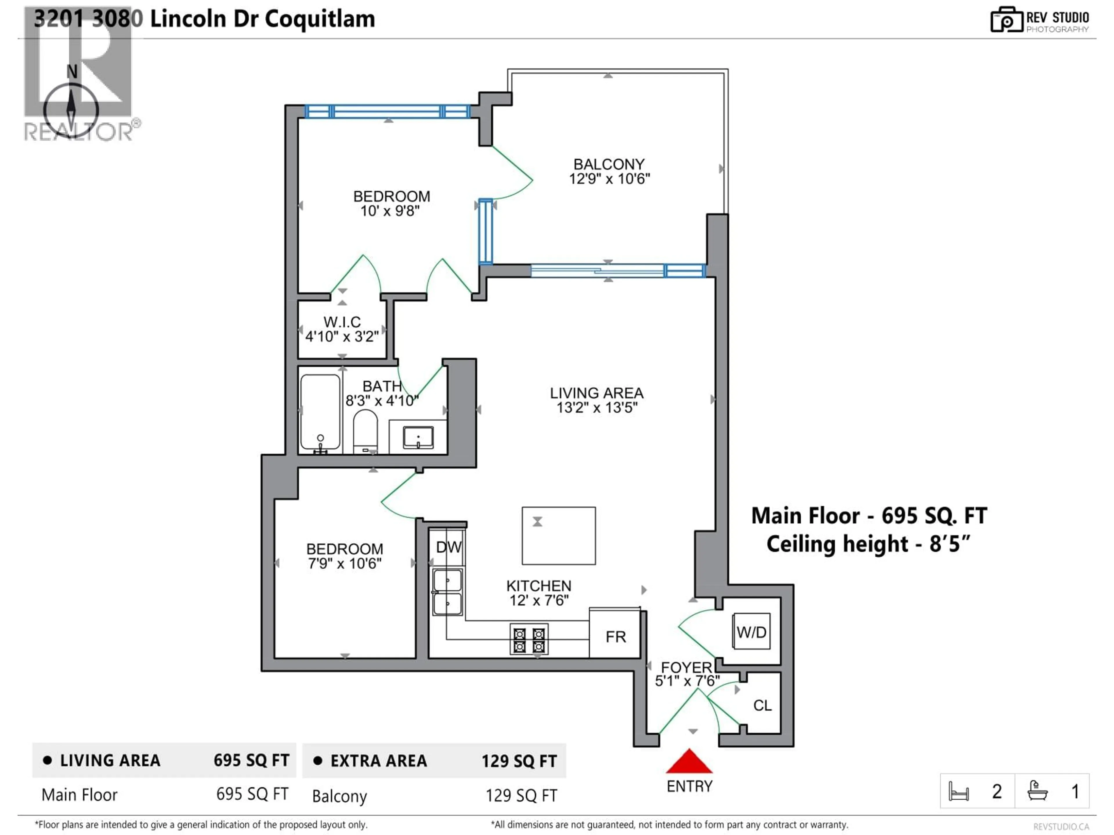 Floor plan for 3201 - 3080 LINCOLN AVENUE, Coquitlam British Columbia V3B0L9