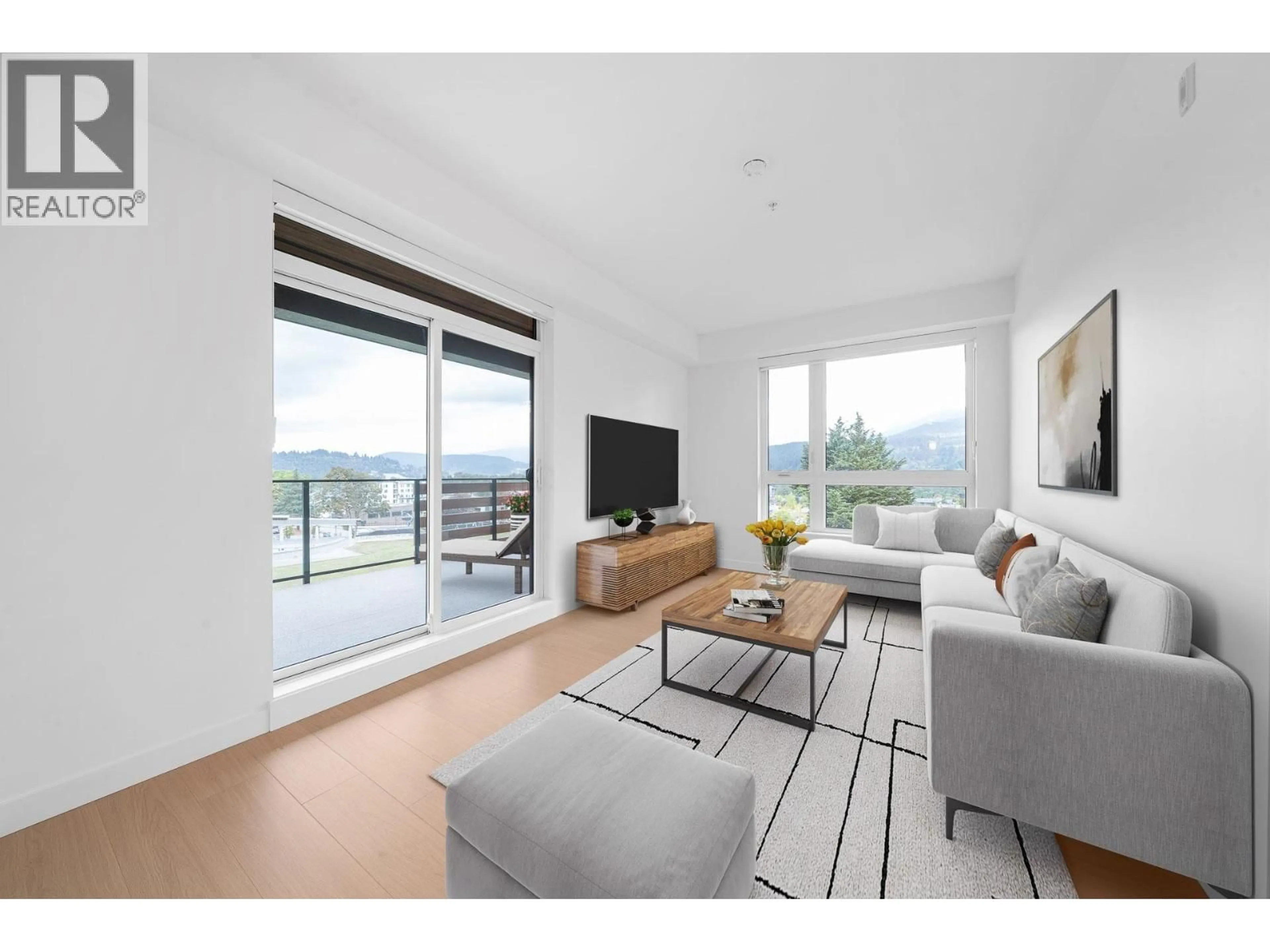 Living room with furniture, wood/laminate floor for 515 - 150 JAMES ROAD, Port Moody British Columbia V3H2S4