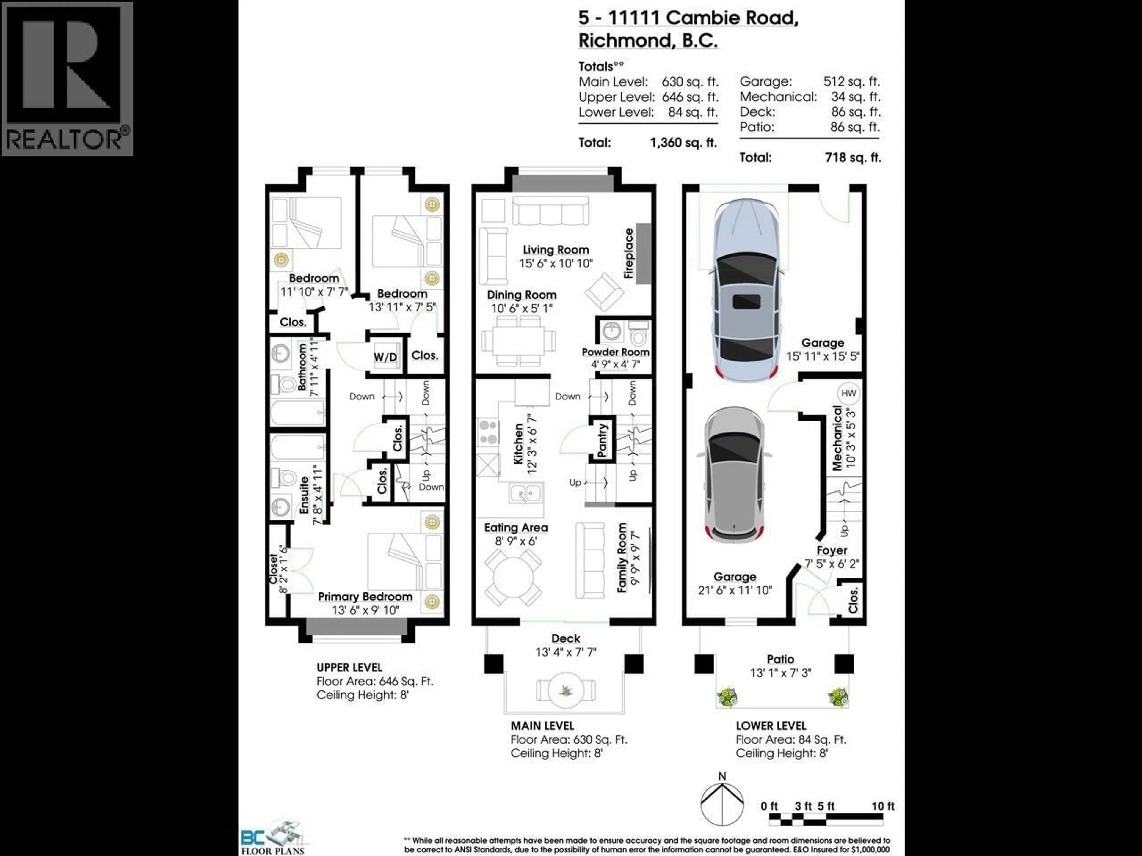 Floor plan for 5 - 11111 CAMBIE ROAD, Richmond British Columbia V6X1L3
