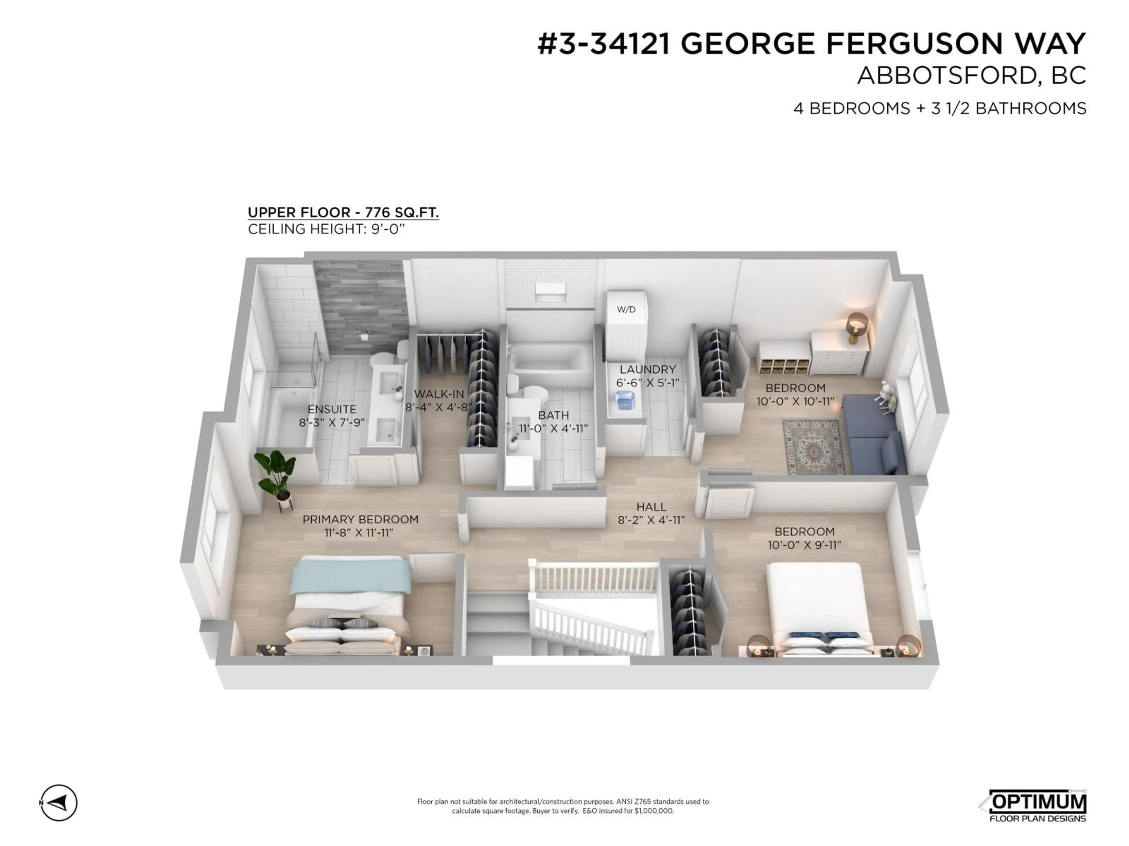 Floor plan for 3 - 34121 GEORGE FERGUSON, Abbotsford British Columbia V2S0K4