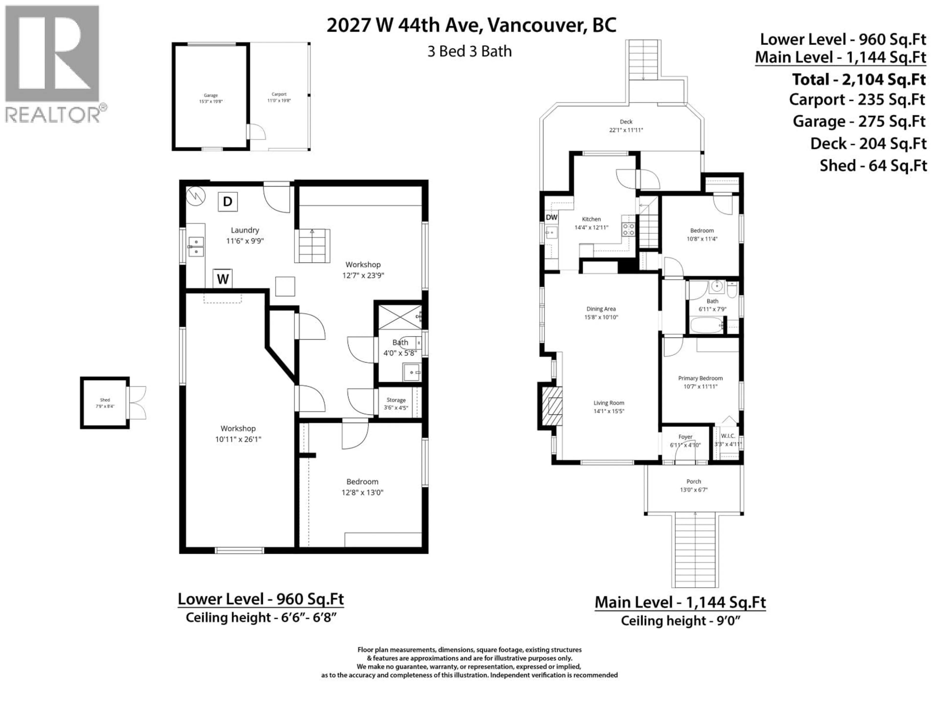 Floor plan for 2027 44TH AVENUE, Vancouver British Columbia V6M2G1