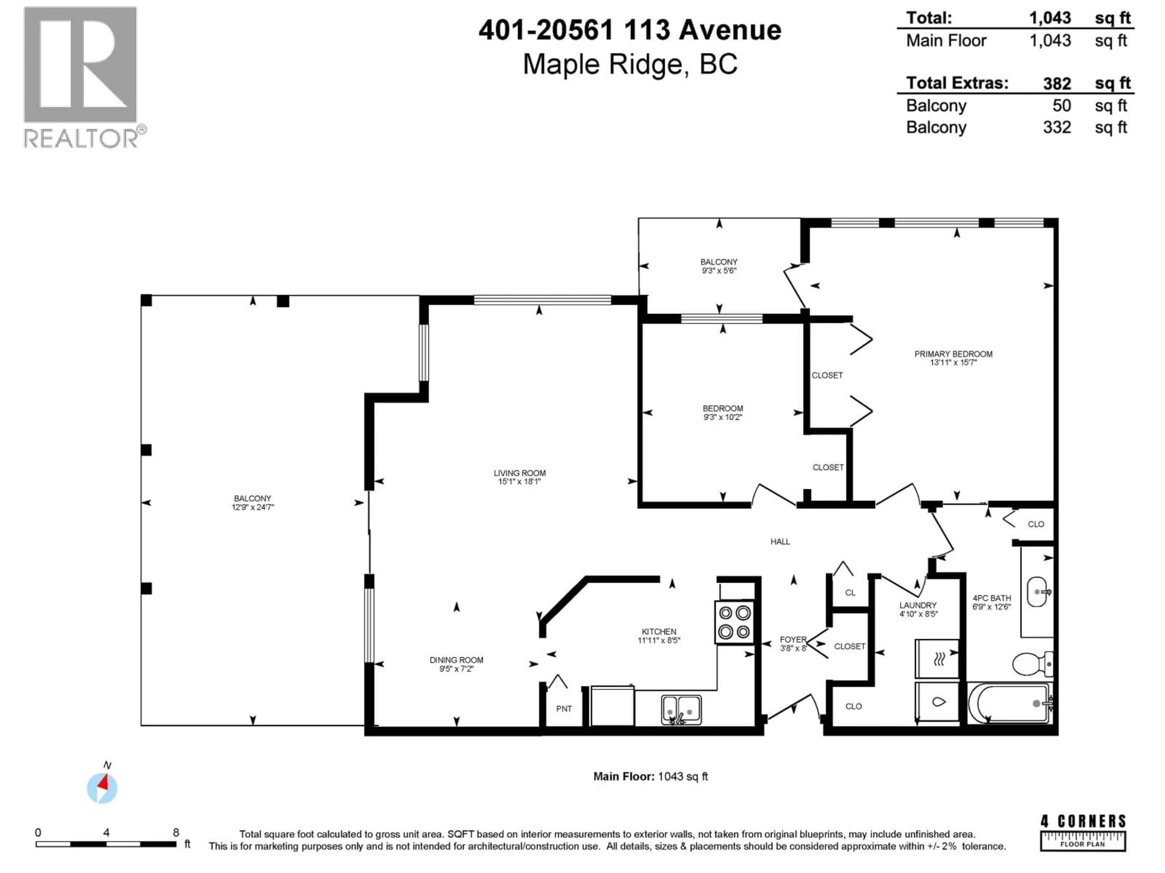 Floor plan for 401 - 20561 113 AVENUE, Maple Ridge British Columbia V2X1E2