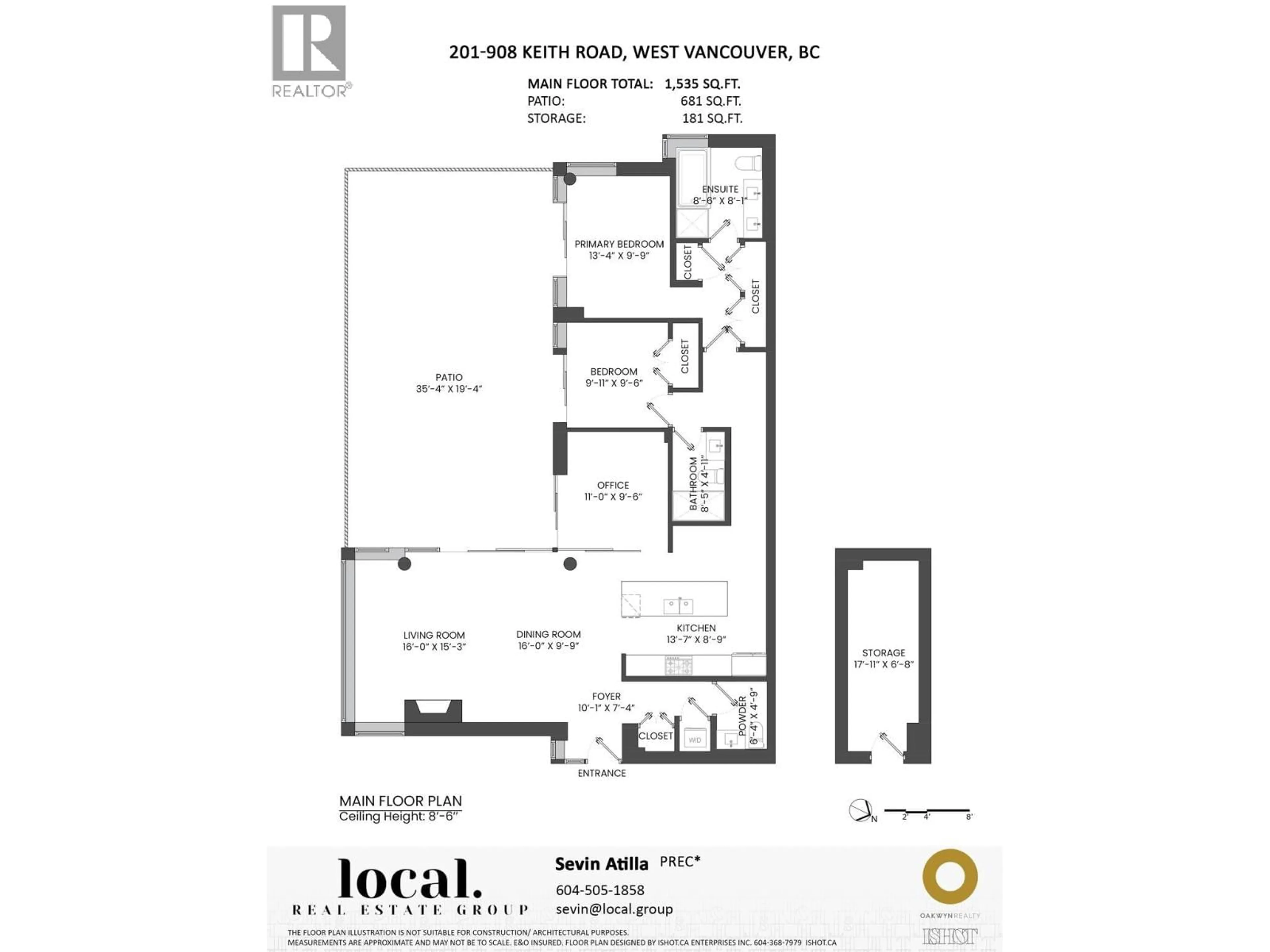 Floor plan for 201 - 908 KEITH ROAD, West Vancouver British Columbia V7T1M3