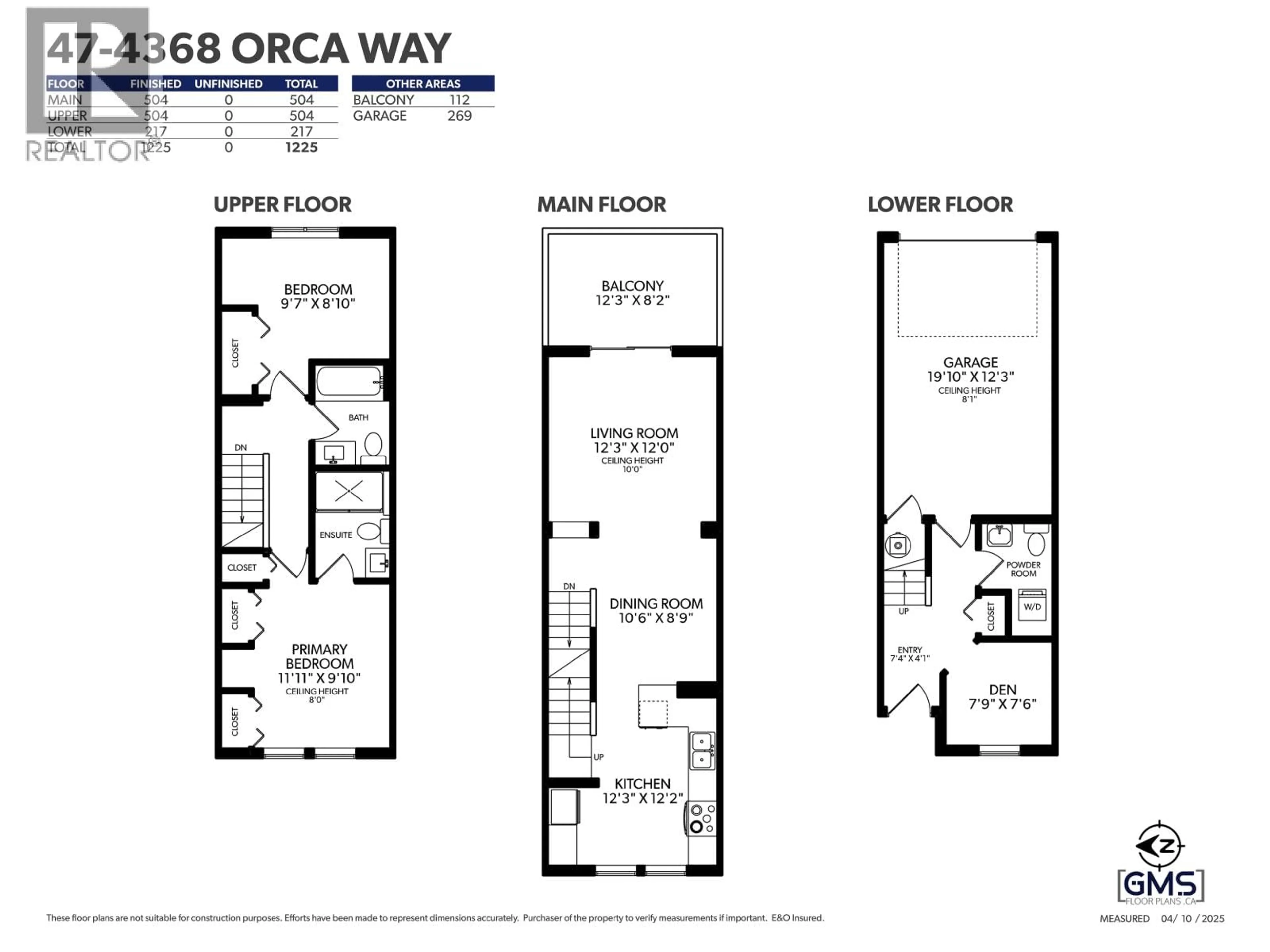Floor plan for 47 - 4638 ORCA WAY, Tsawwassen British Columbia V4M0C2