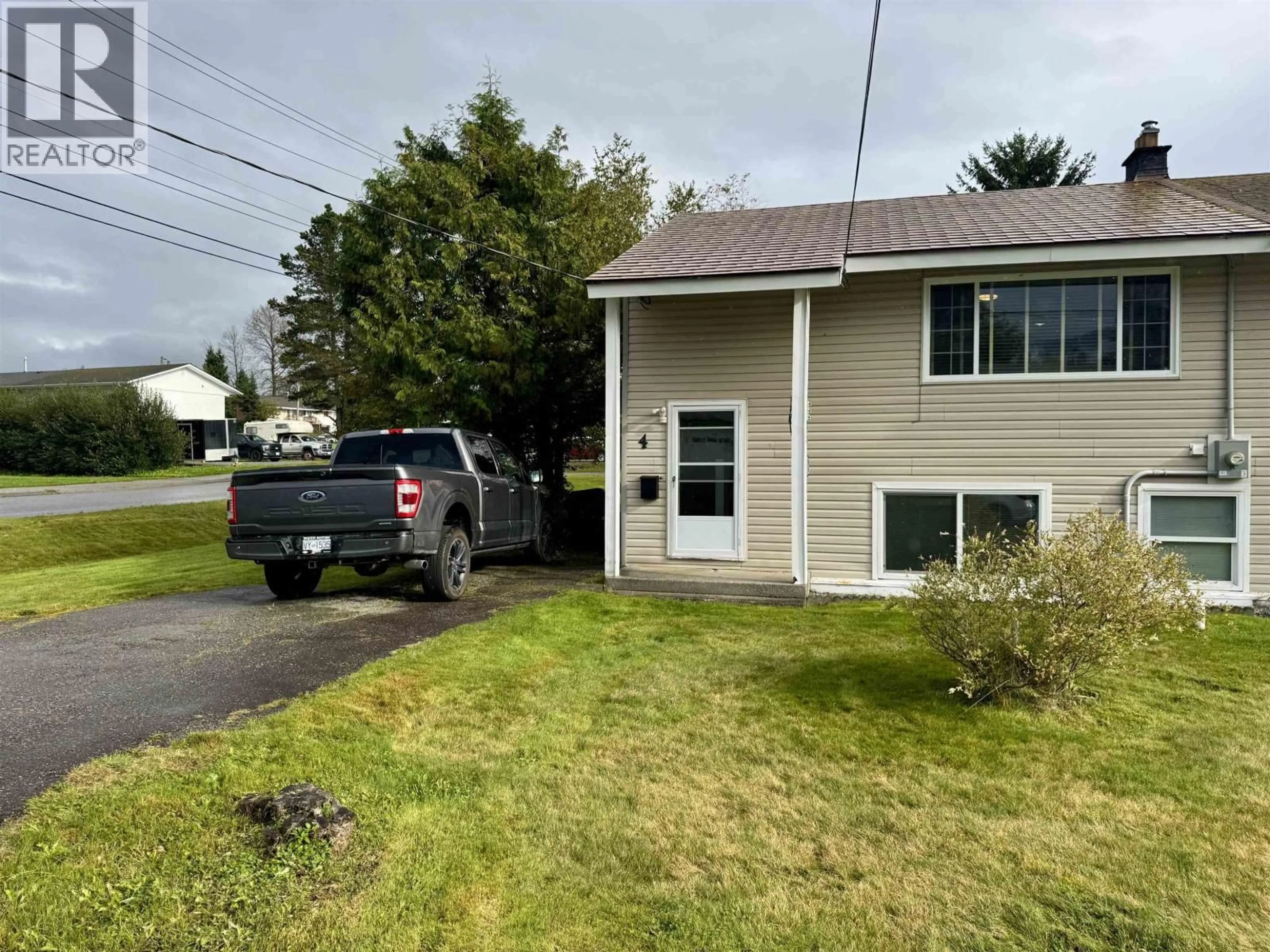 A pic from outside/outdoor area/front of a property/back of a property/a pic from drone, street for 4 GROUSE STREET, Kitimat British Columbia V8C1P6