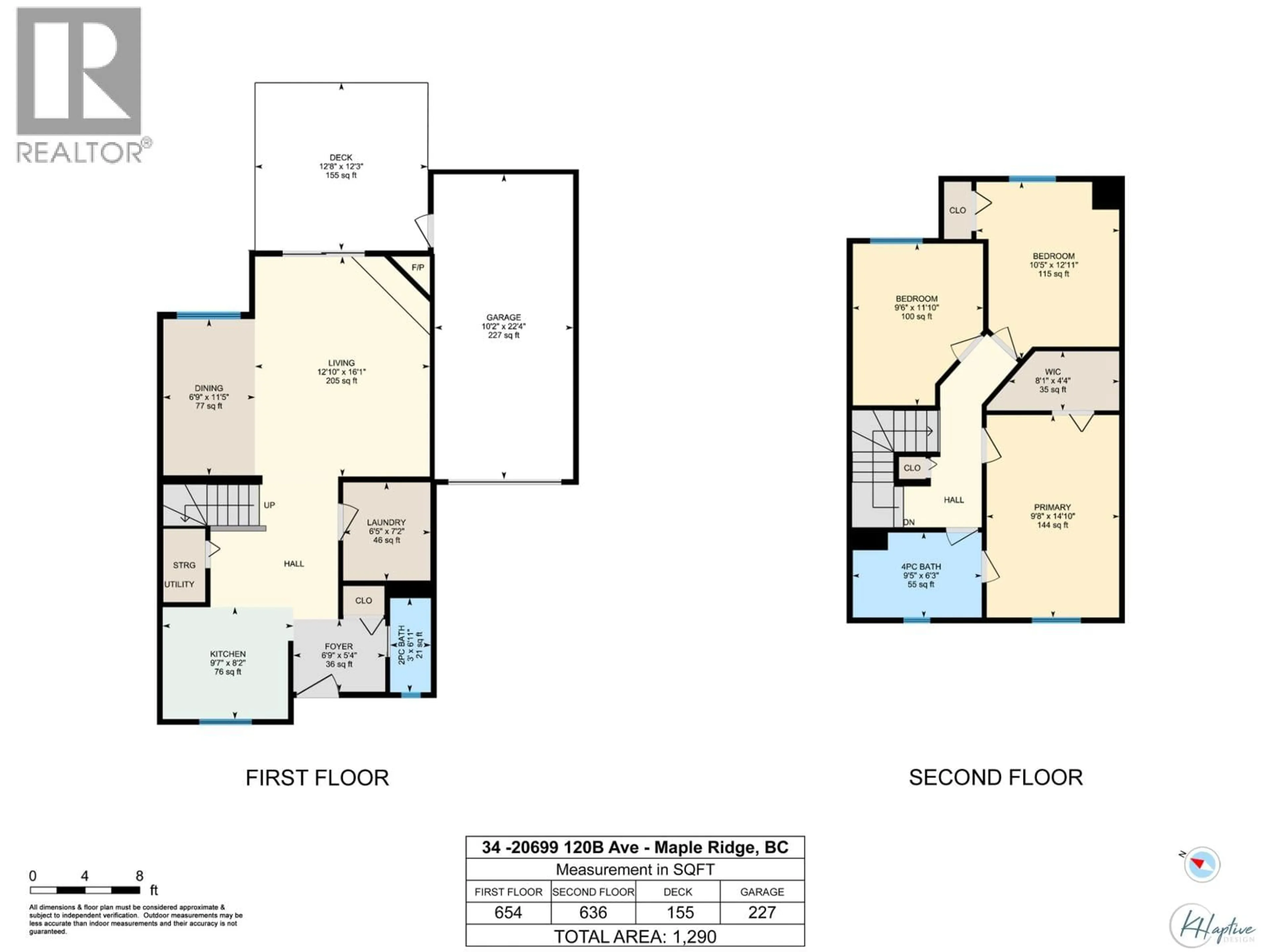 Floor plan for 34 - 20699 120B AVENUE, Maple Ridge British Columbia V2X0A6
