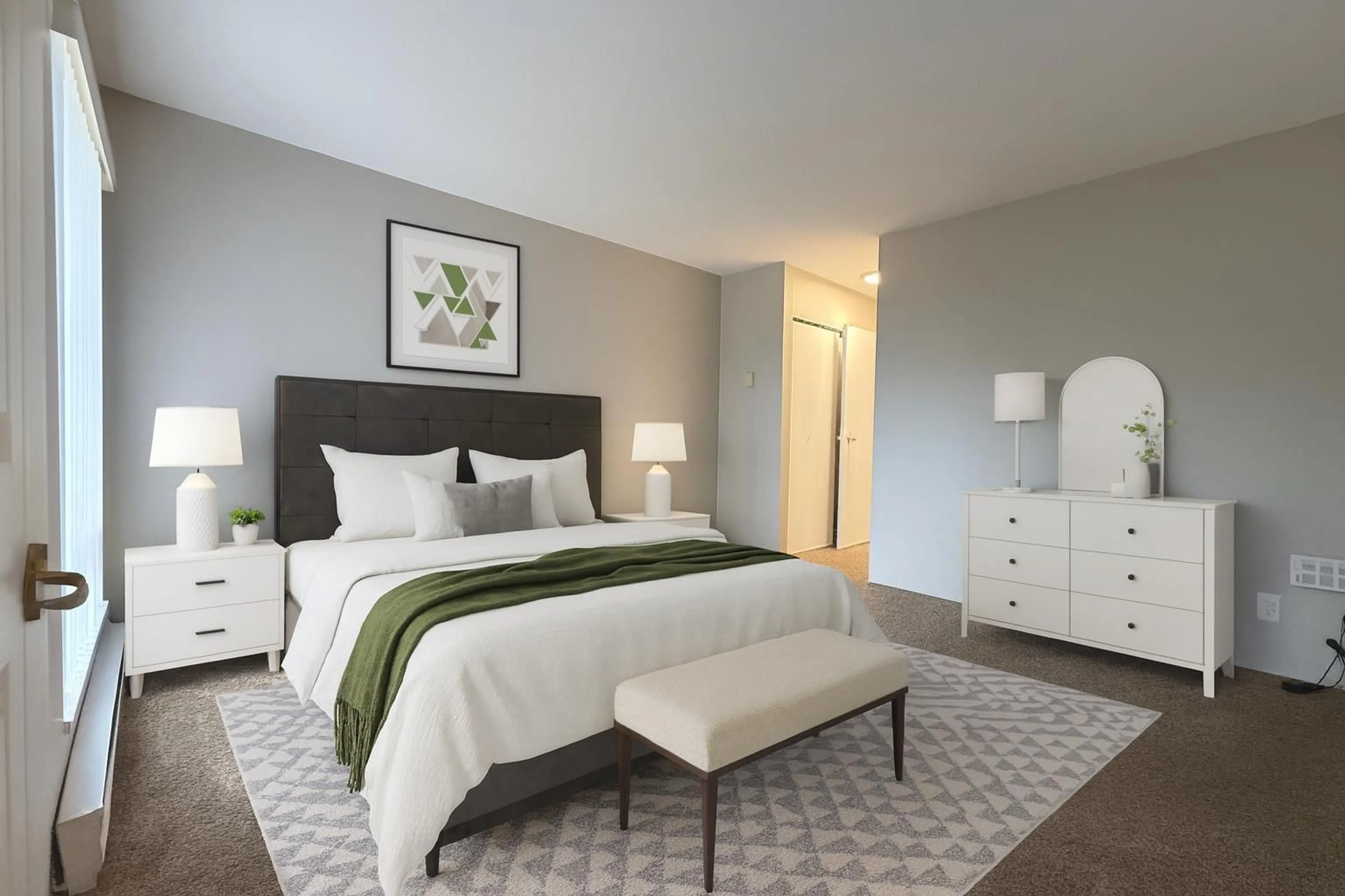 Bedroom with bed, carpet floor for 411 - 13501 96, Surrey British Columbia V3V7L9