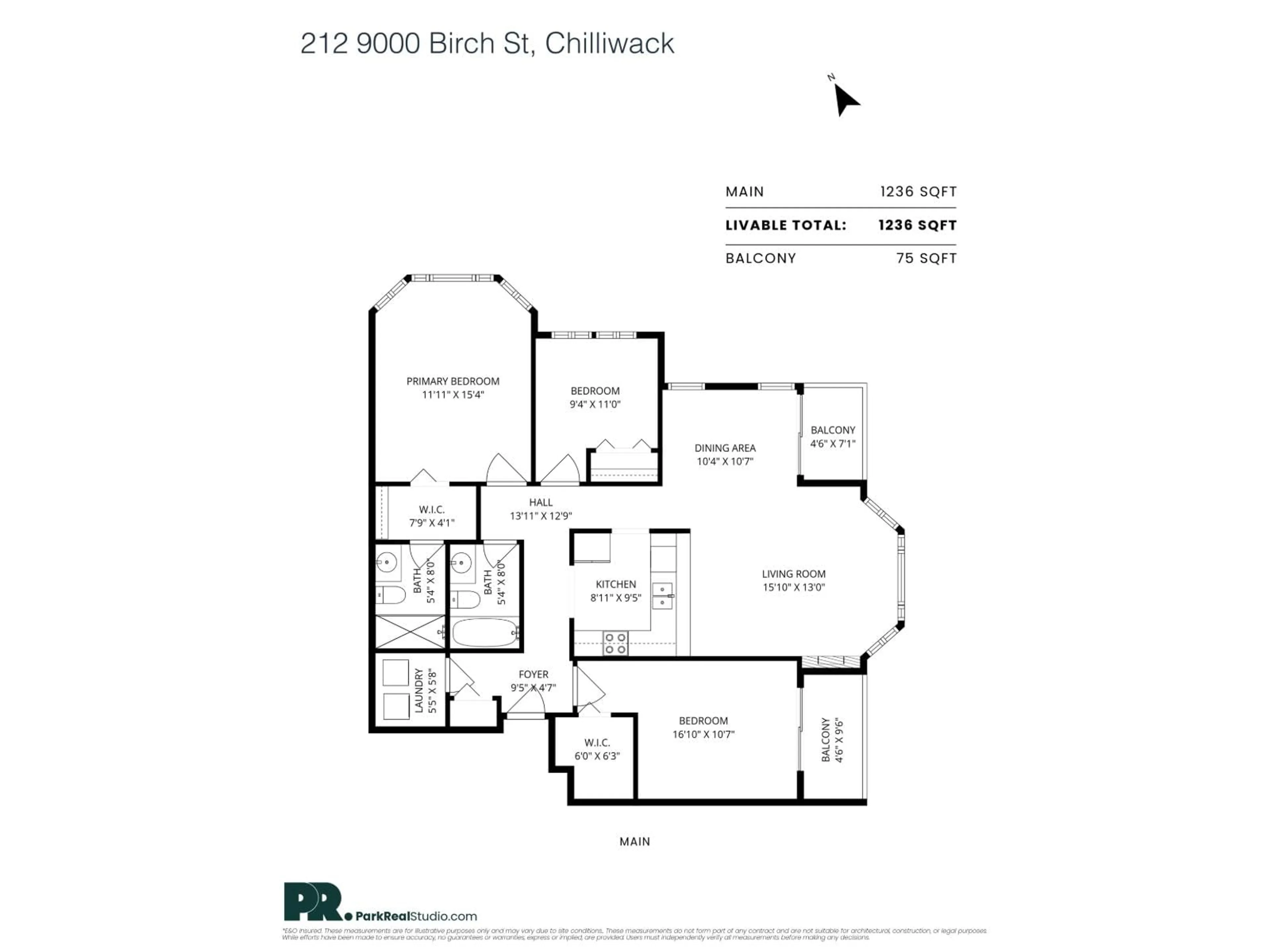 Floor plan for 212 - 9000 BIRCH STREET, Chilliwack British Columbia V2P8G2