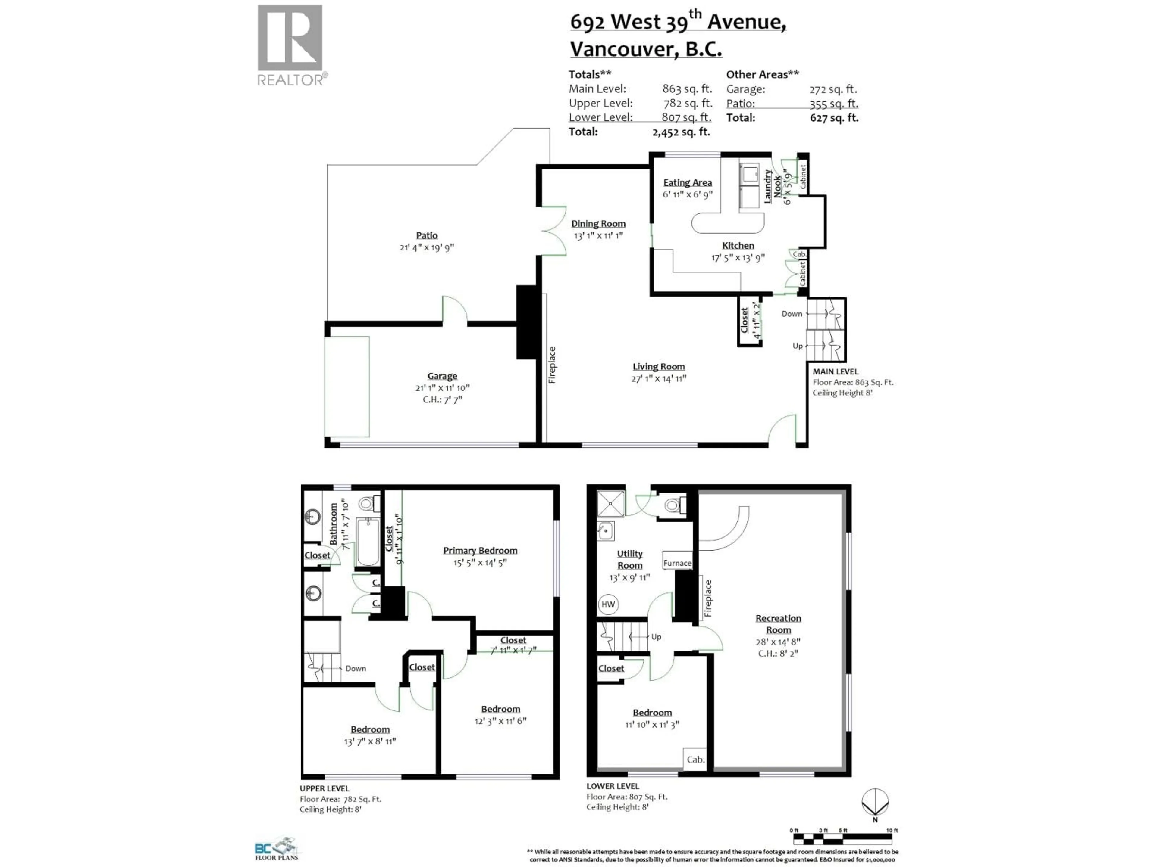 Floor plan for 692 39TH AVENUE, Vancouver British Columbia V5Z2M3