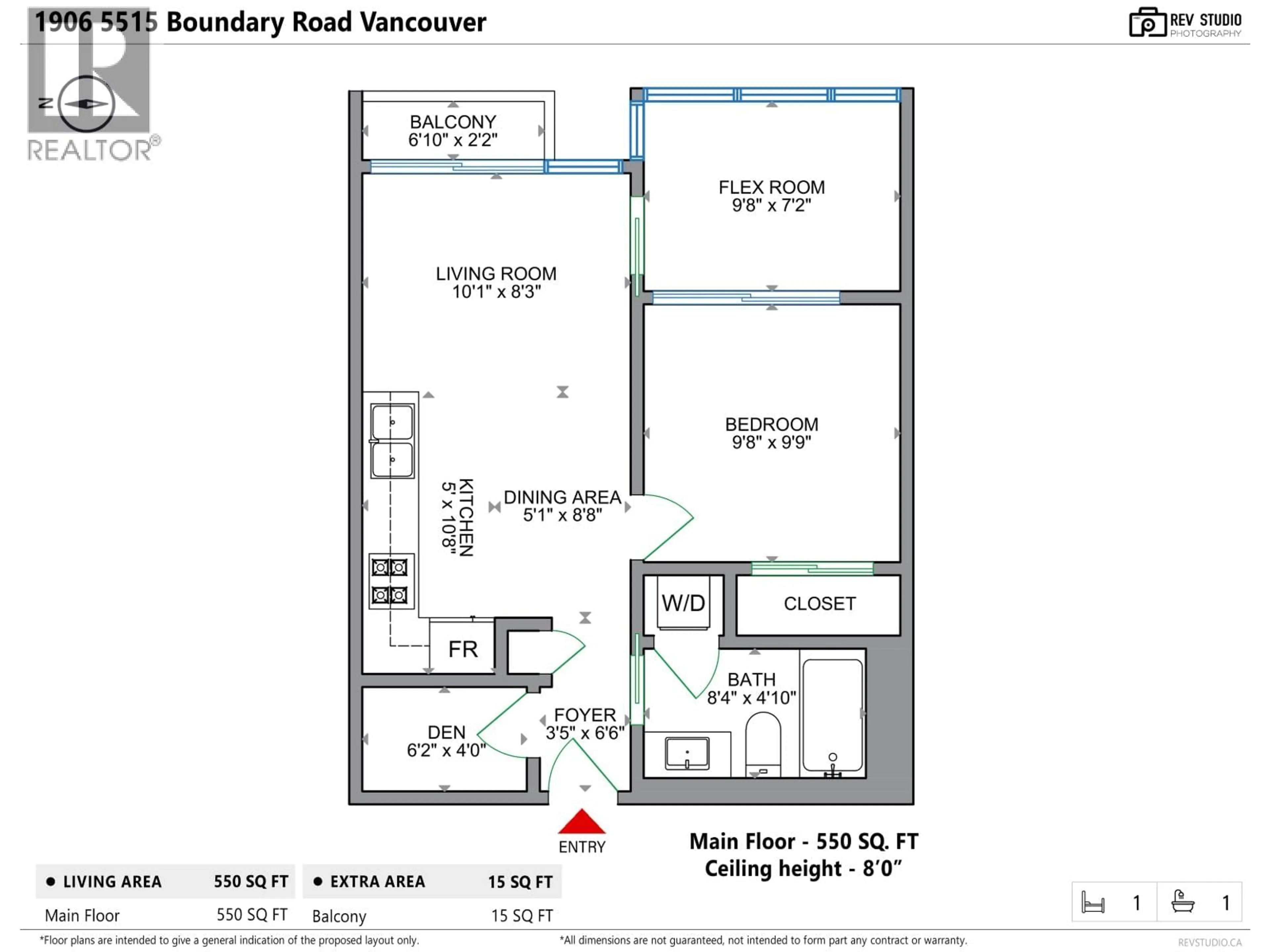 Floor plan for 1906 - 5515 BOUNDARY ROAD, Vancouver British Columbia V5R0E3